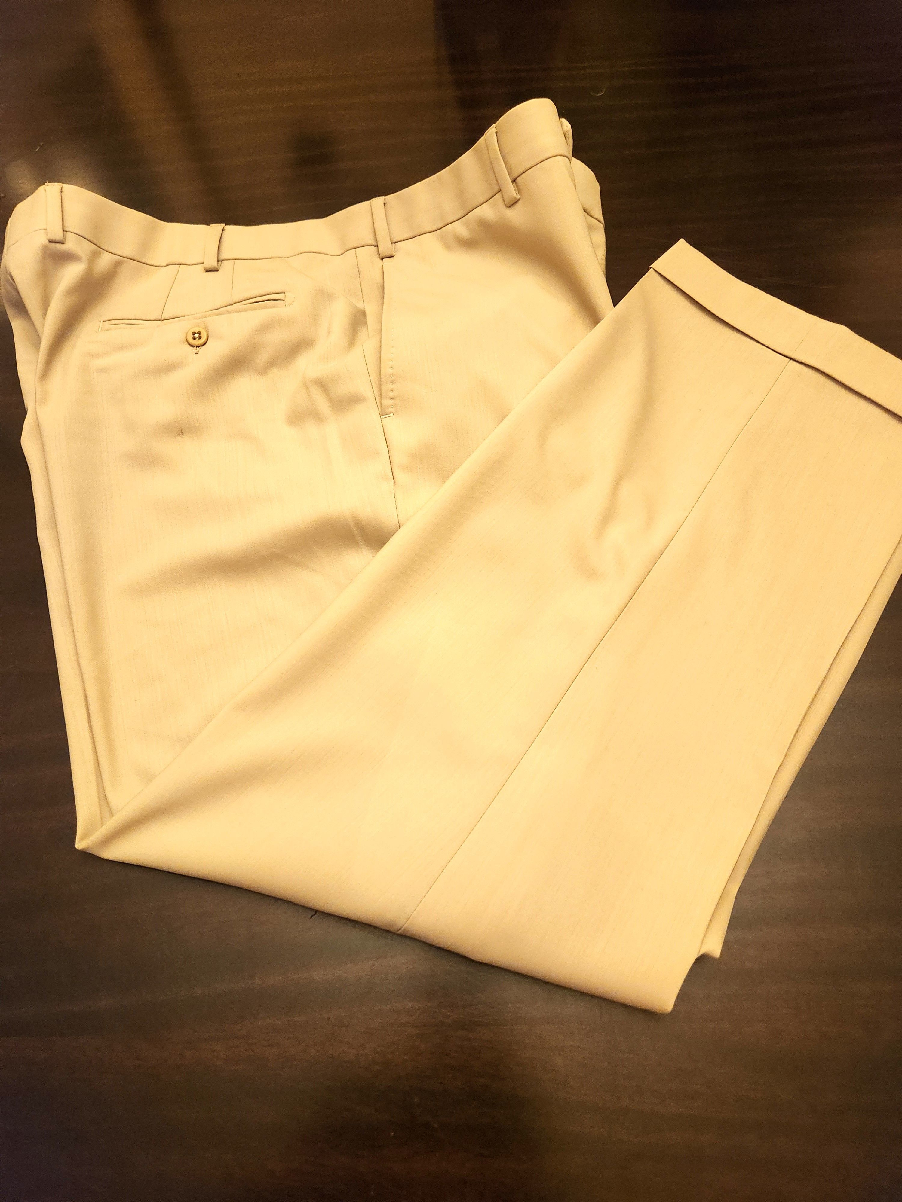 Zanella 100% Wool Flat Front Tan Colored Dress Pants Size US 40 / EU 56 - 3 Thumbnail