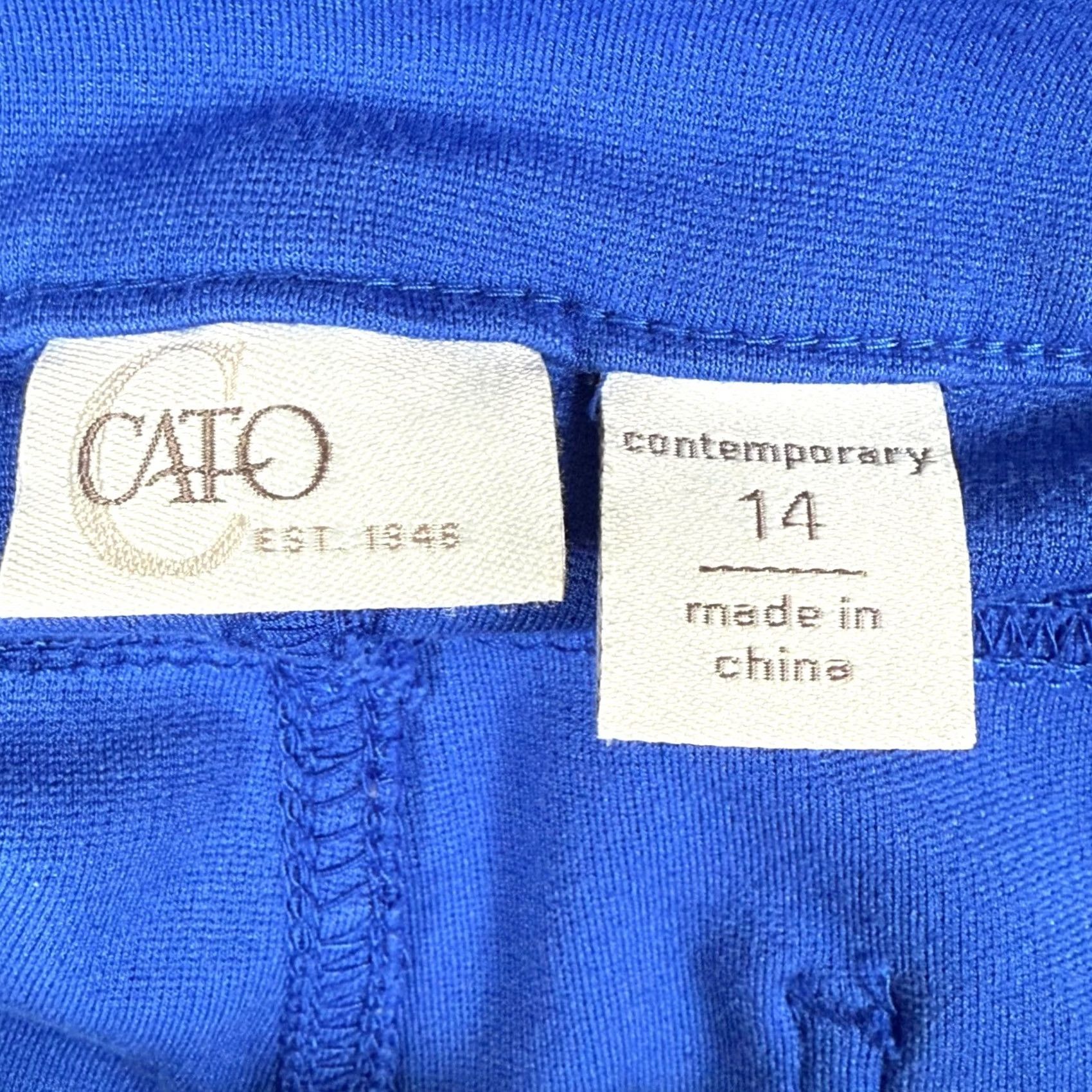 Vintage Cato Contemporary Blue Lightweight Stretch Pants Women 14 Dress Pants Business Casual Travel Workwear Mens? Size 36" / US 14 / IT 50 - 4 Thumbnail