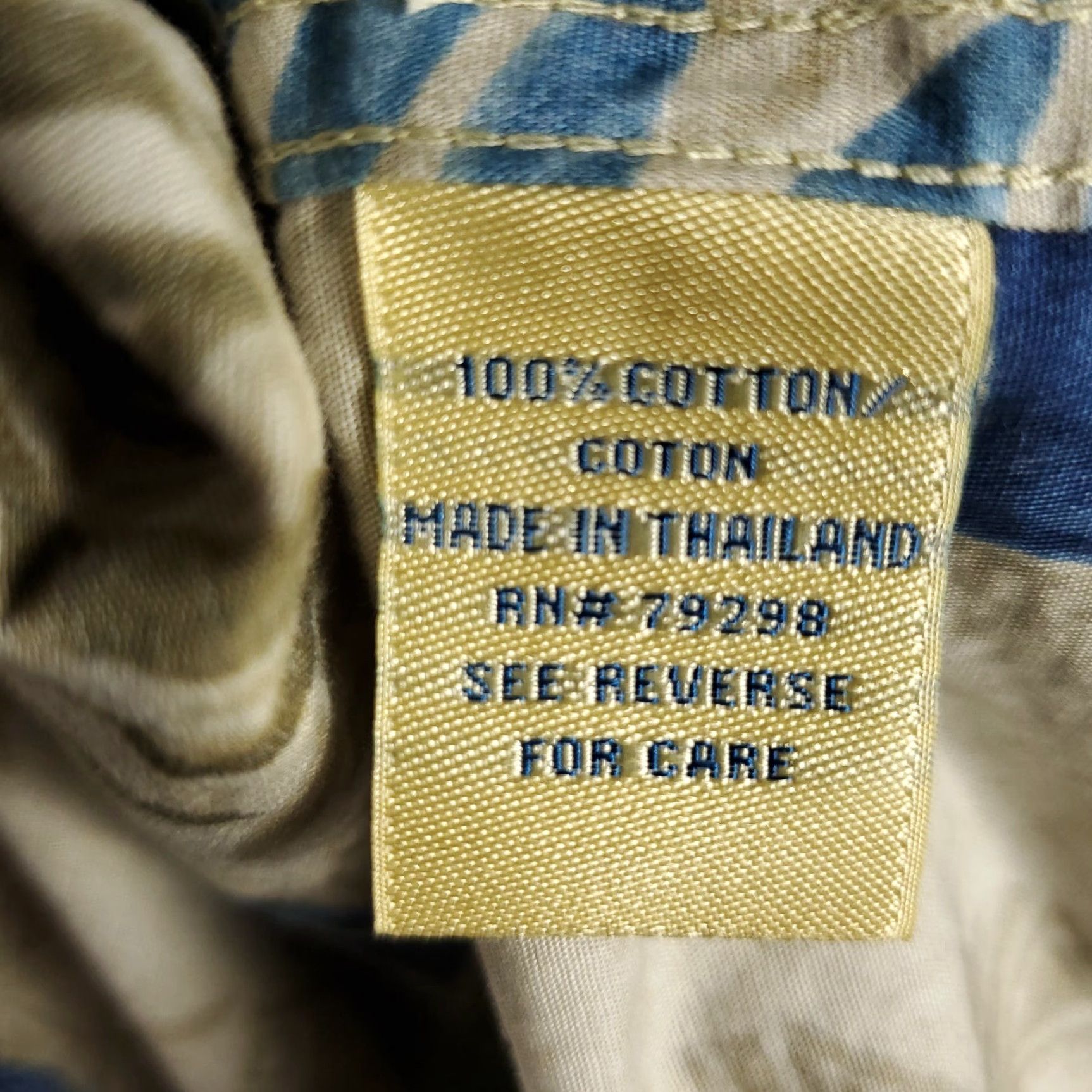 Vintage Eddie D Shirt Mens Size 3XB Beige Blue Camp Collar Hawaiian Button Up Size US XXL / EU 58 / 5 - 8 Thumbnail
