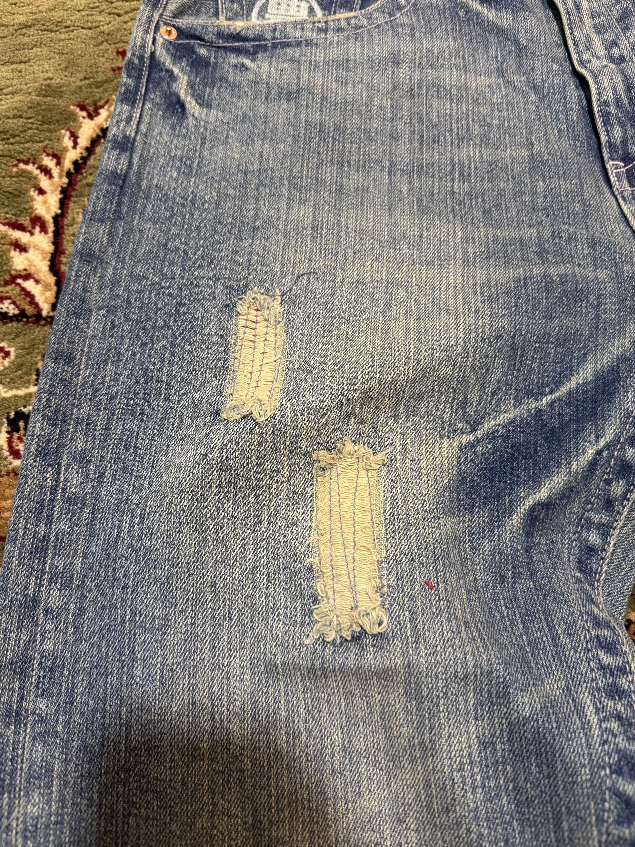 Beauty Beast × Final Home × Japanese Brand Japanese Brand Buden Akindo Distressed Script Painting Jeans Size US 34 / EU 50 - 5 Thumbnail