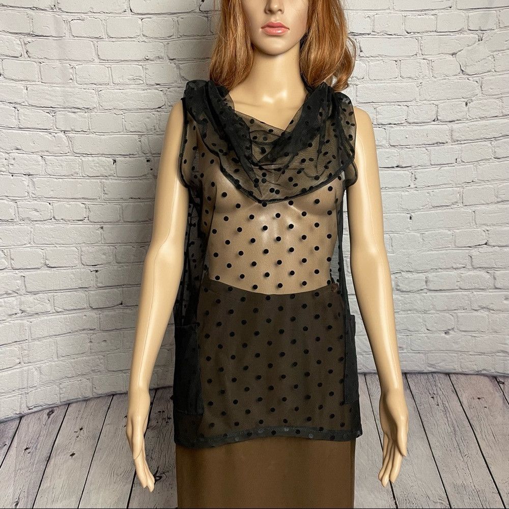 Other Megan Brogden Sheer Polka Dot Black Sleeveless Top Size M Size M / US 6-8 / IT 42-44 - 2 Thumbnail
