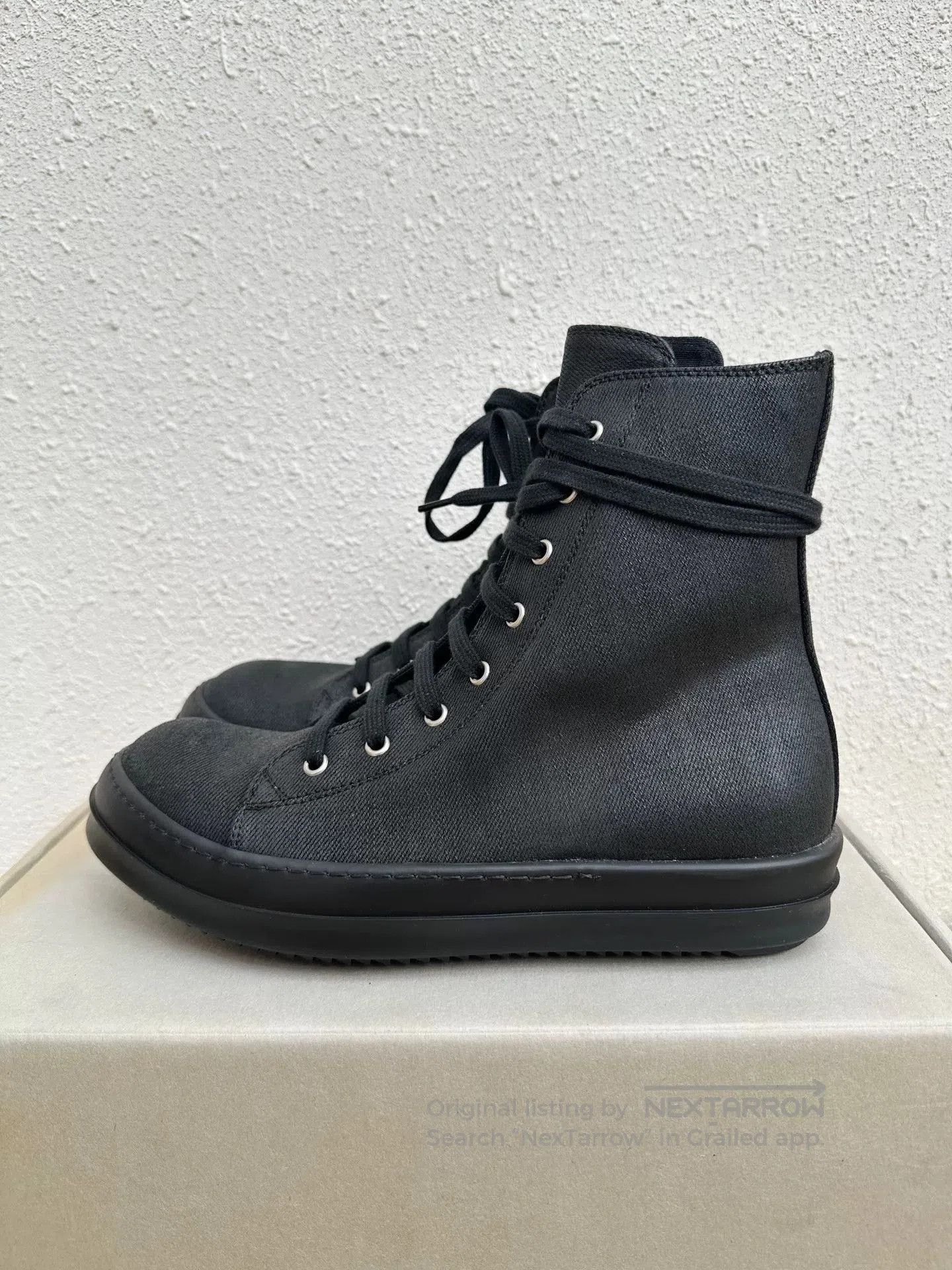 Rick Owens Rick Owens Waxed Converse High-Top Black. Size US 8 / EU 41 - 4 Thumbnail