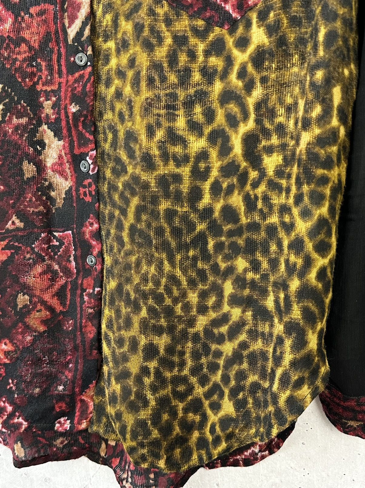 Denim & Supply Ralph Lauren × Vintage Denim&Supply Ralph Laurent Leopard Aztec Printed Mesh Shirt Size M / US 6-8 / IT 42-44 - 7 Thumbnail
