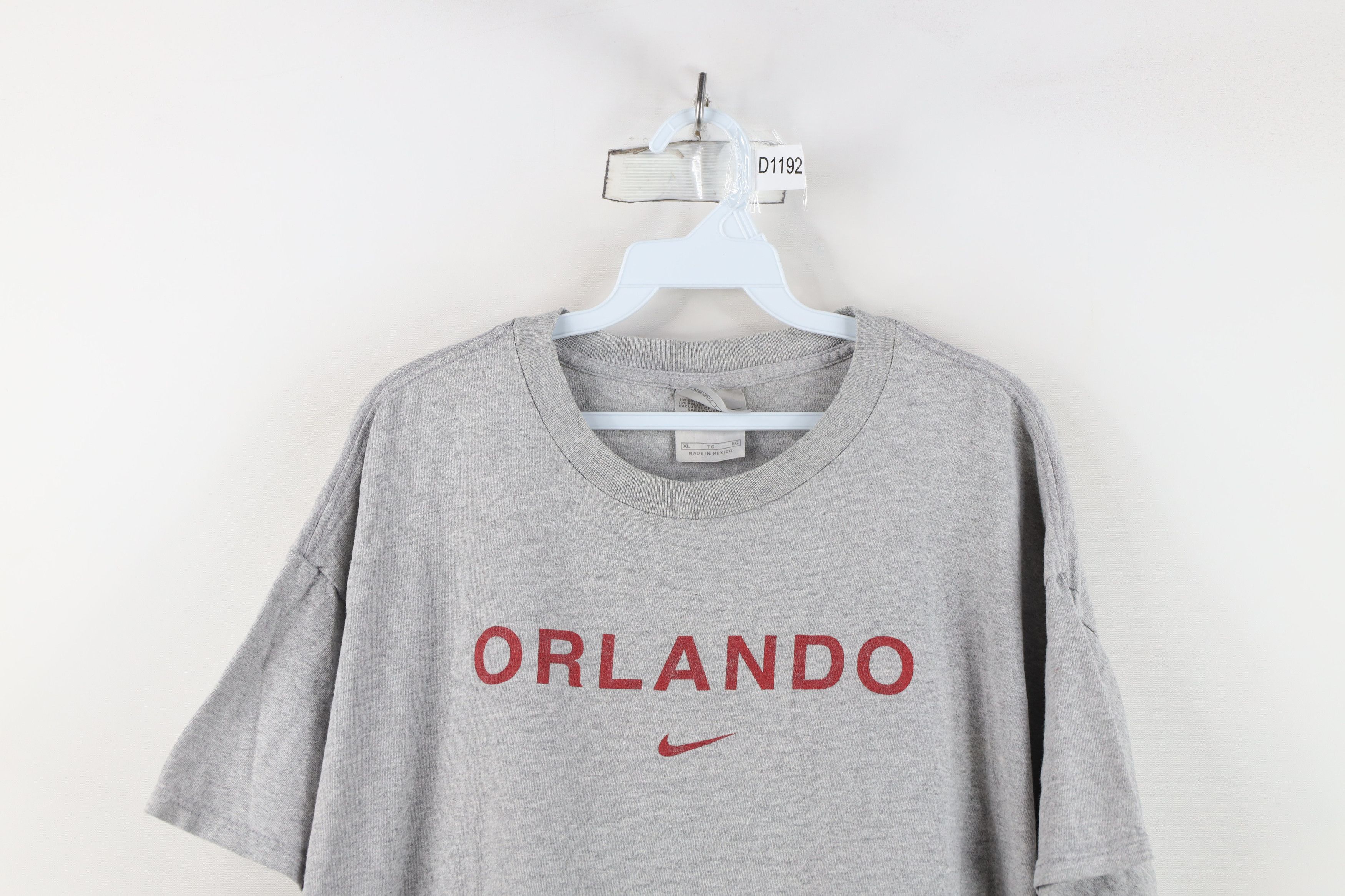 Nike Vintage 90s Y2K Nike Center Swoosh Orlando T-Shirt Gray Size US XL / EU 56 / 4 - 2 Thumbnail