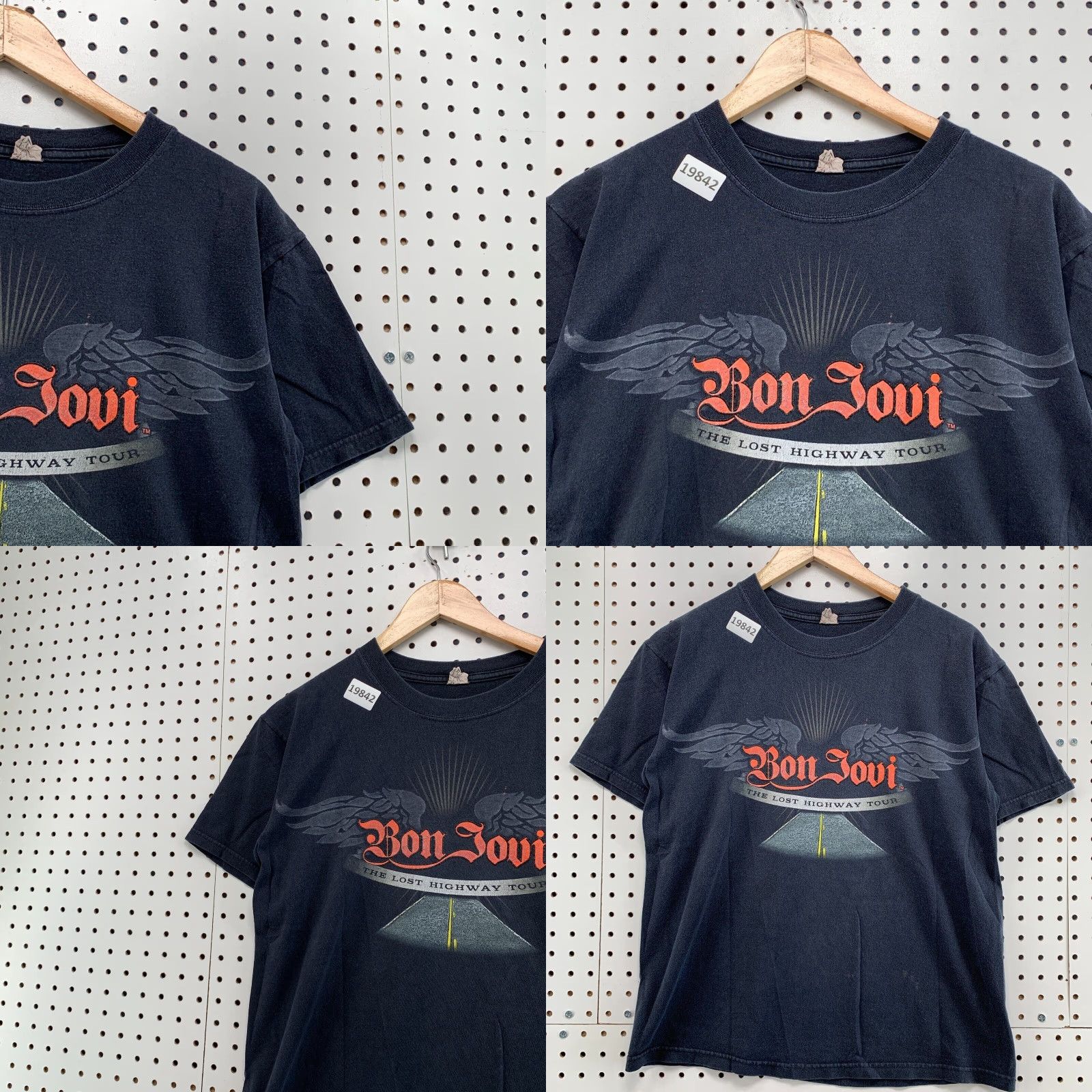 Anvil VINTAGE Bon Jovi Tour T-Shirt Mens M Black Rock Music Band The Lost Highway 2008 Short Sleeve Classic Tee Size US M / EU 48-50 / 2 - 8 Thumbnail