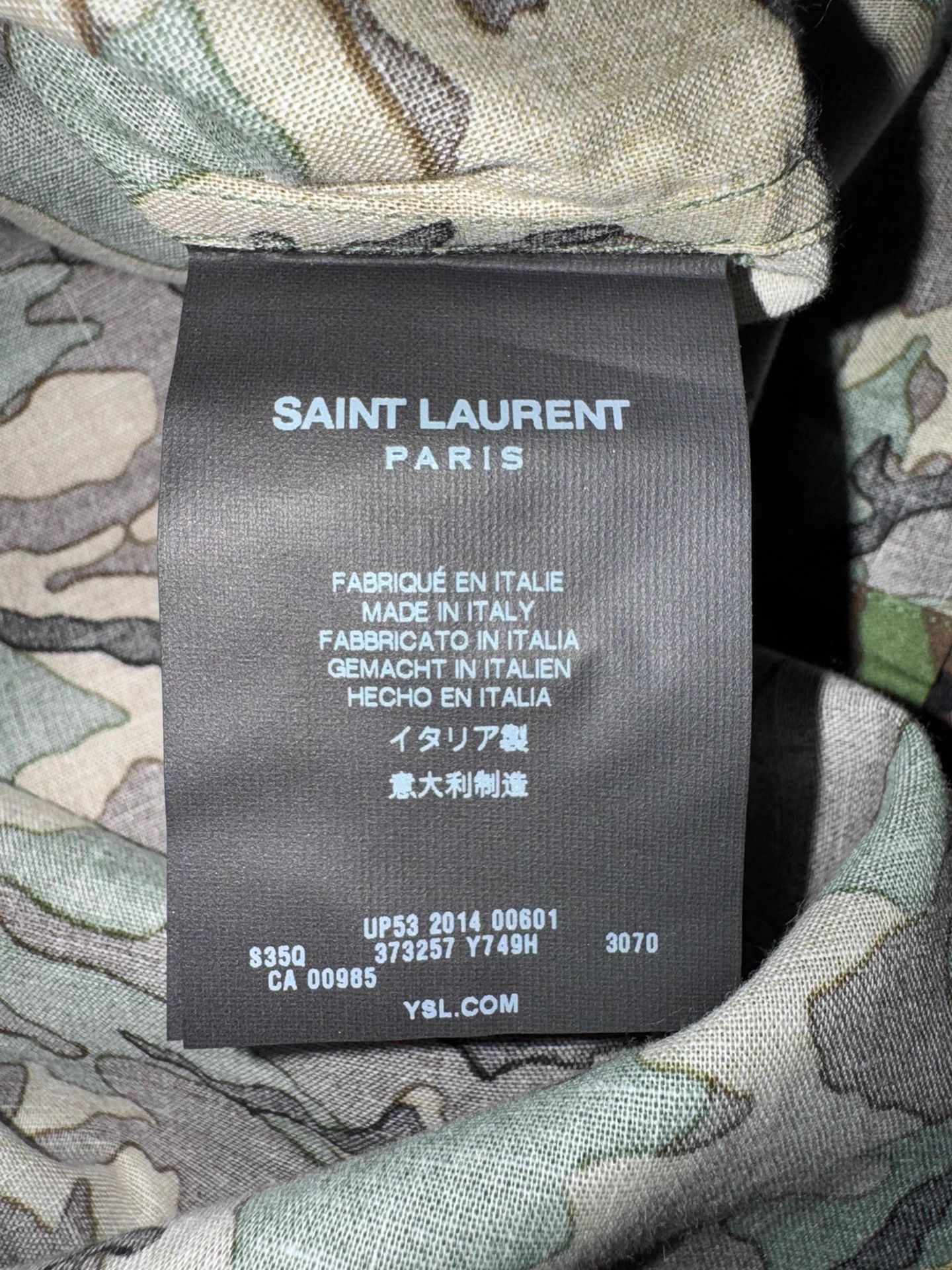 Saint Laurent Paris Saint Laurent Hedi Slimane vintage camo men's shirt 40 Size US XXS / EU 40 - 3 Thumbnail