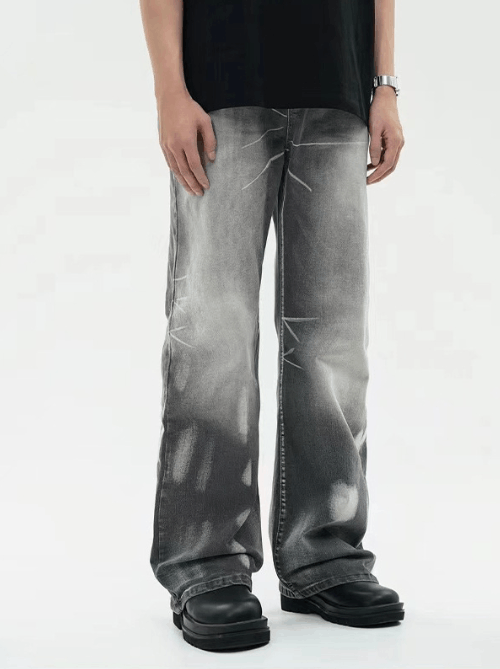 Japanese Brand × Jean American men's loose flared distressed washed jeans Size US 34 / EU 50 - 2 Thumbnail