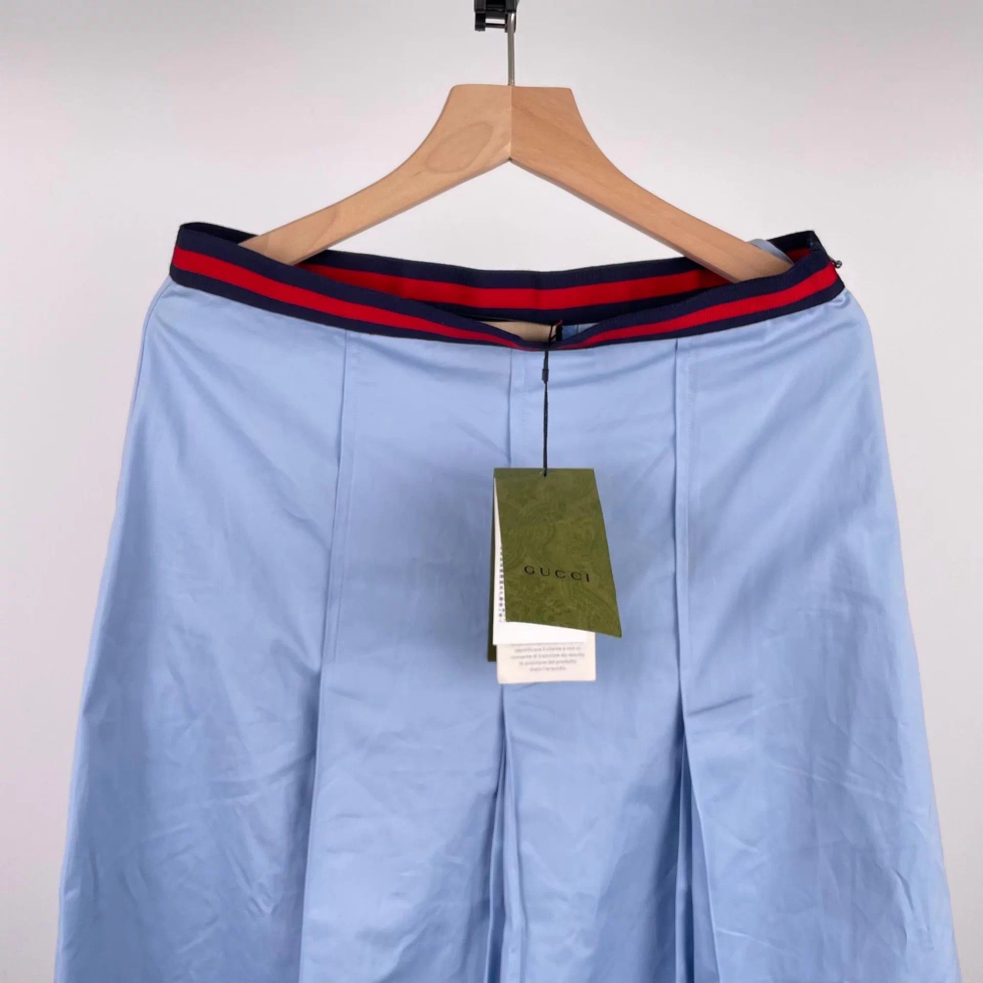 Gucci Gucci Cotton Blend Blue Skirt 42 Size 28" / US 6 / IT 42 - 9 Thumbnail