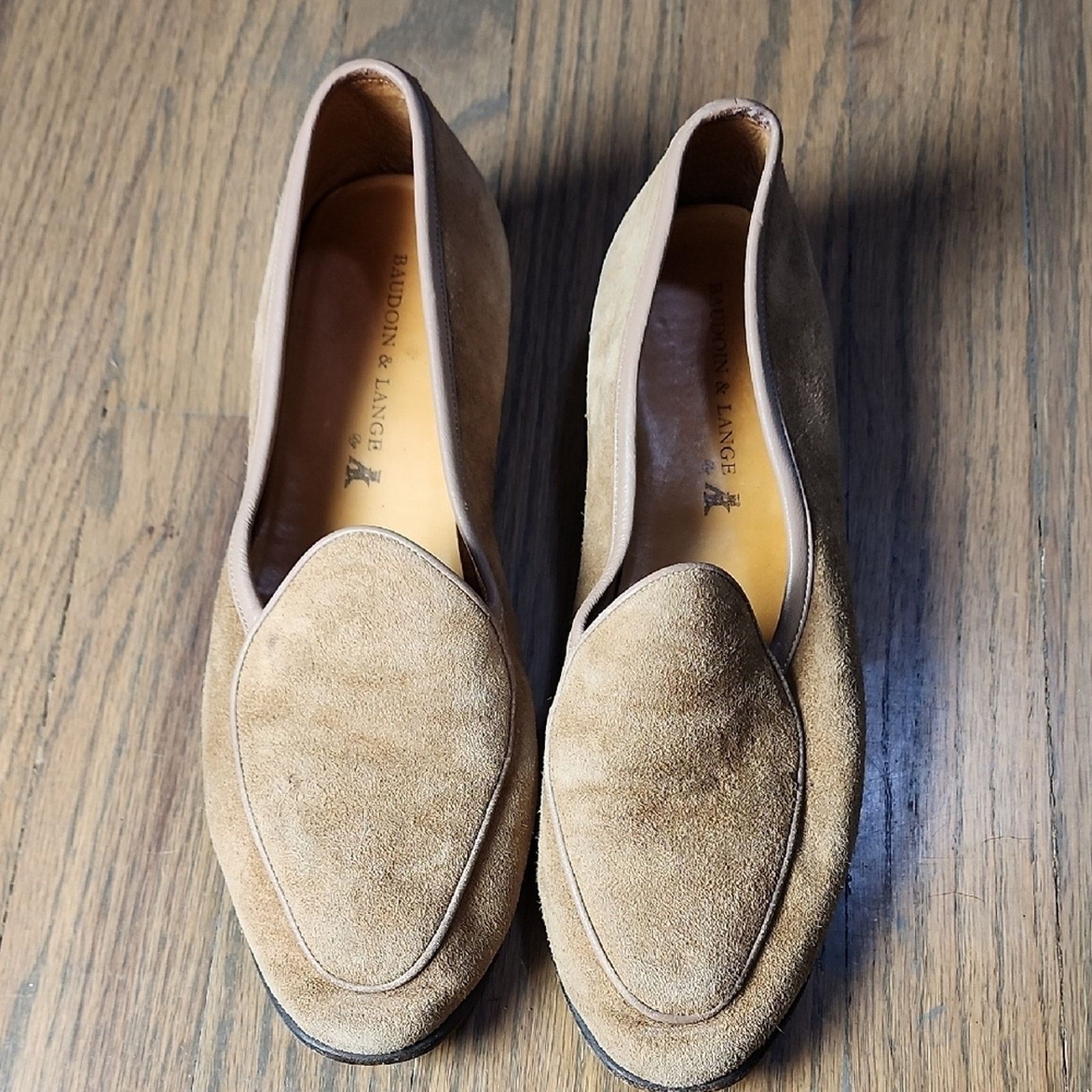 Baudoin & Lange Elegant Tan Suede Loafers Size US 5.5 / IT 35.5 - 6 Thumbnail