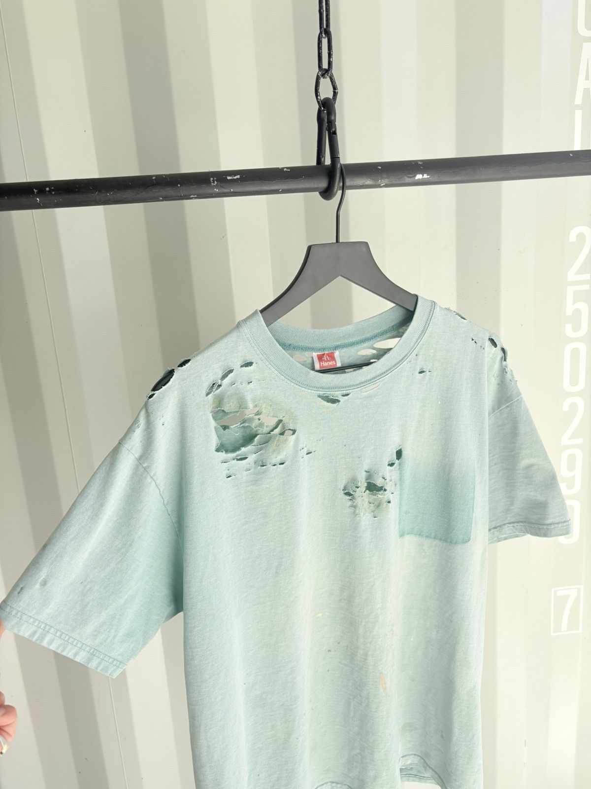 Vintage Thrashed Blank Distressed Faded Pocket Shirt Grunge thin Size US XL / EU 56 / 4 - 4 Thumbnail