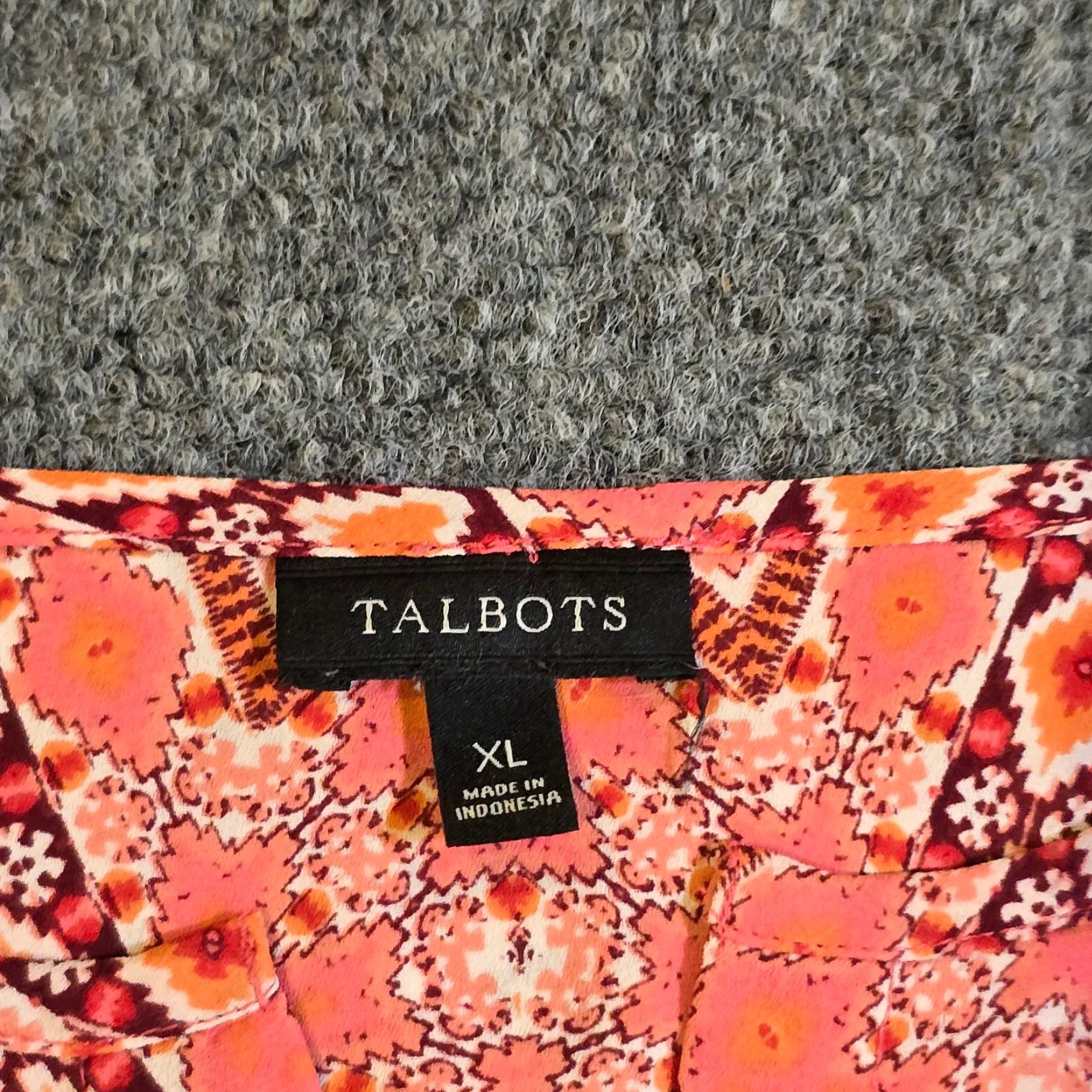 Talbots Talbots Top Womens XL Pink Southwest Button Long Sleeve Blouse Casual Career Shirt Size XL / US 12-14 / IT 48-50 - 3 Thumbnail