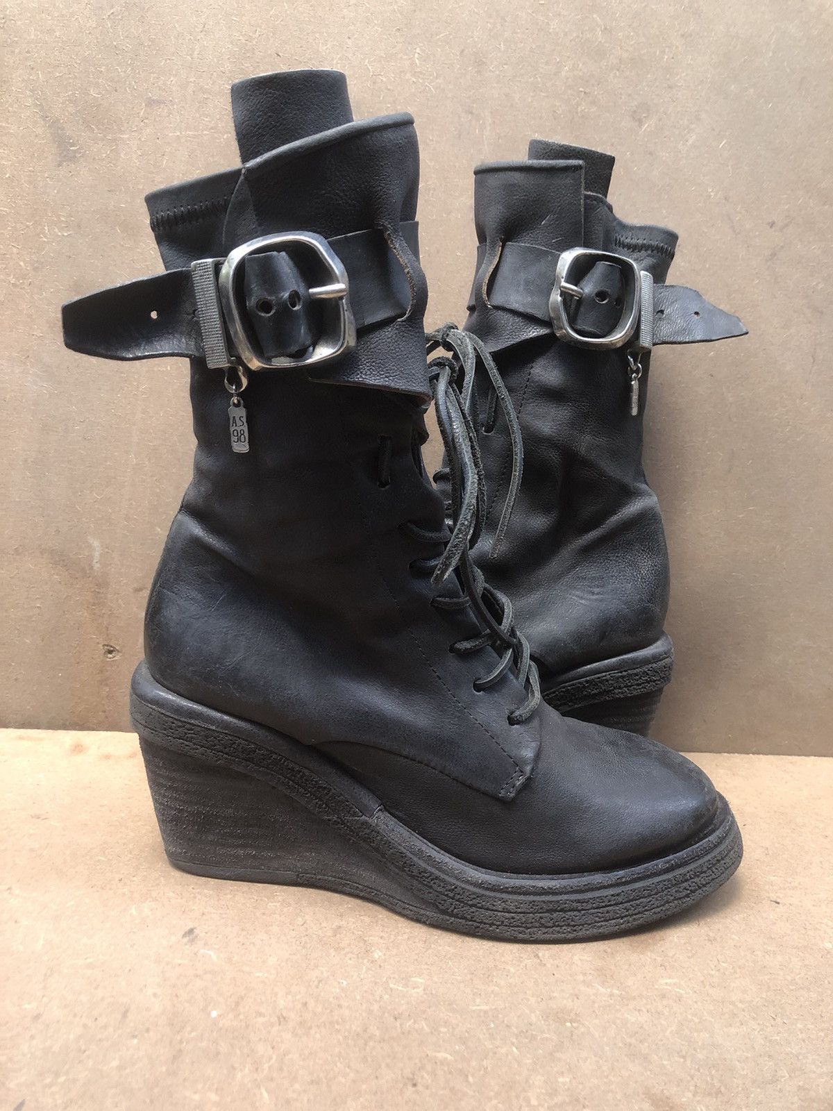 A.S.98 A.S 98 Grey Leather Women’s Boots Size 38 Size US 8 / IT 38 - 6 Thumbnail
