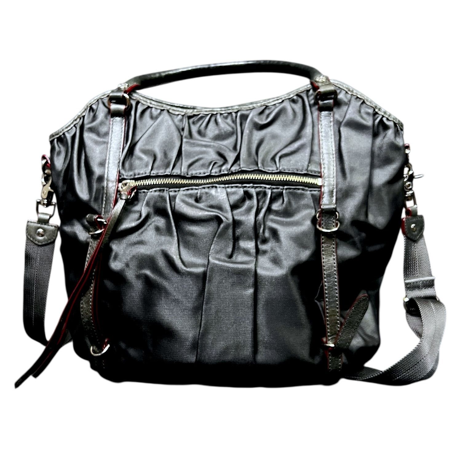 Other MZ Wallace Bianca Pleated Tote Grey Coated Canvas $225Retail Size ONE SIZE - 10 Thumbnail