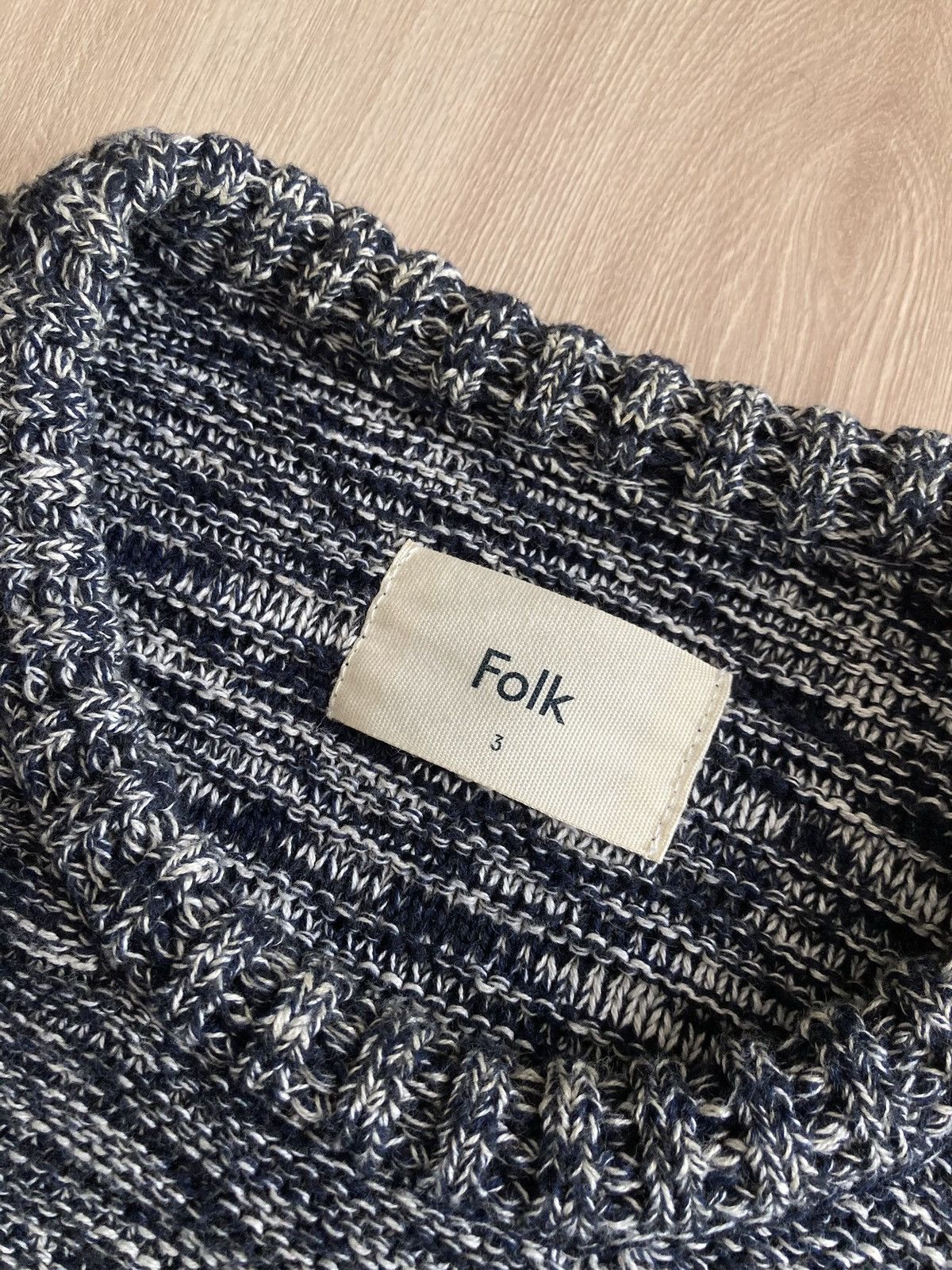 Folk Vintage Folk Mixed Yarn Knit Cotton Sweater Japanese Style Size US L / EU 52-54 / 3 - 6 Thumbnail
