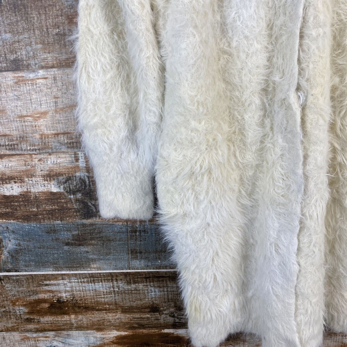 Vintage DL Aunt Maries White Mohair Cardigan Knitwear #C1169 Size M / US 6-8 / IT 42-44 - 7 Thumbnail