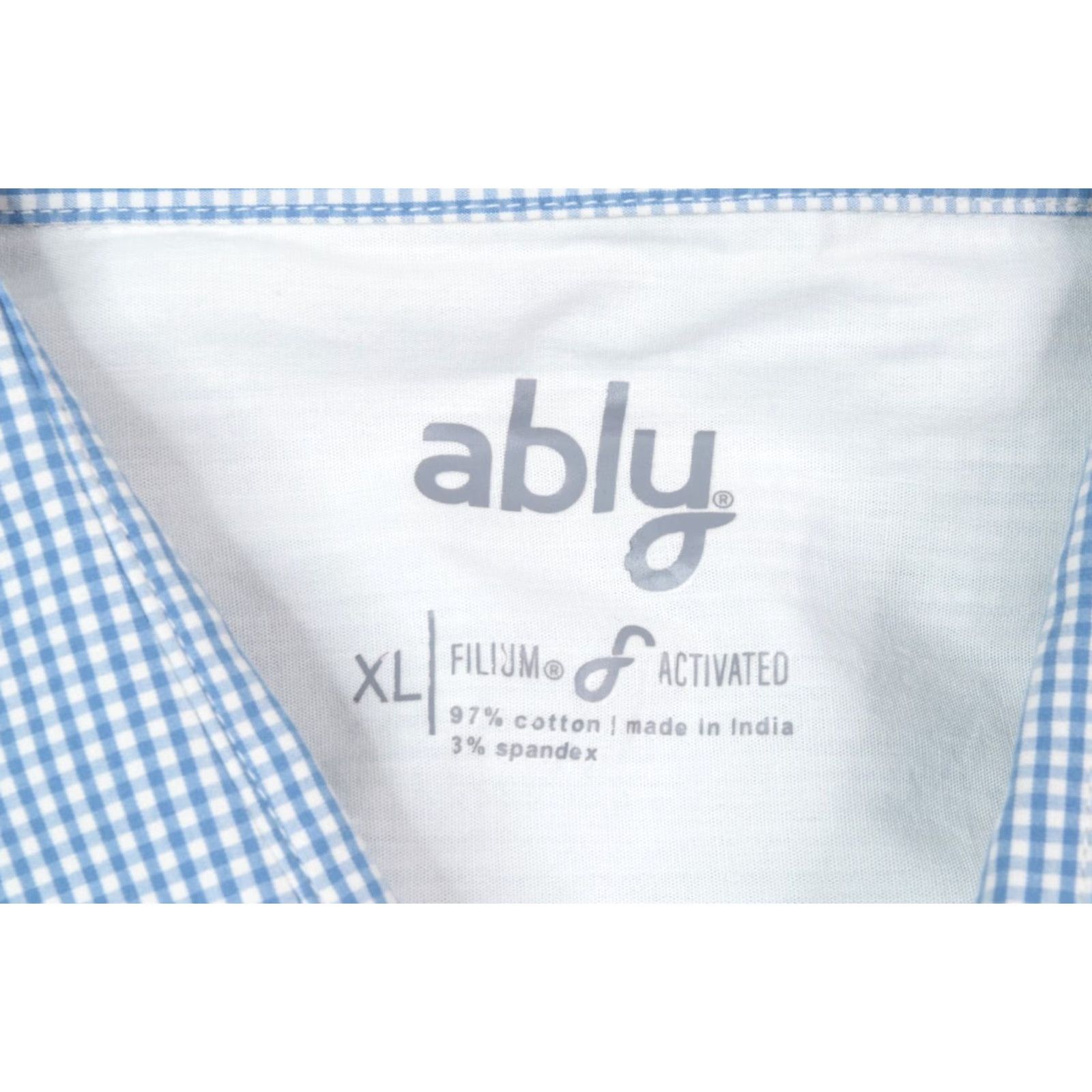 Vintage Ably Filium Activated Shirt Blue White Check Long Sleeve Button-Up XL Mens Size US XL / EU 56 / 4 - 5 Thumbnail