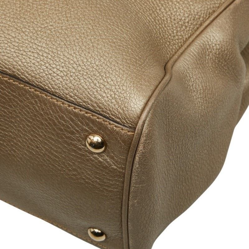 Gucci Gucci Bamboo Leather Handbag Gold Size ONE SIZE - 3 Thumbnail