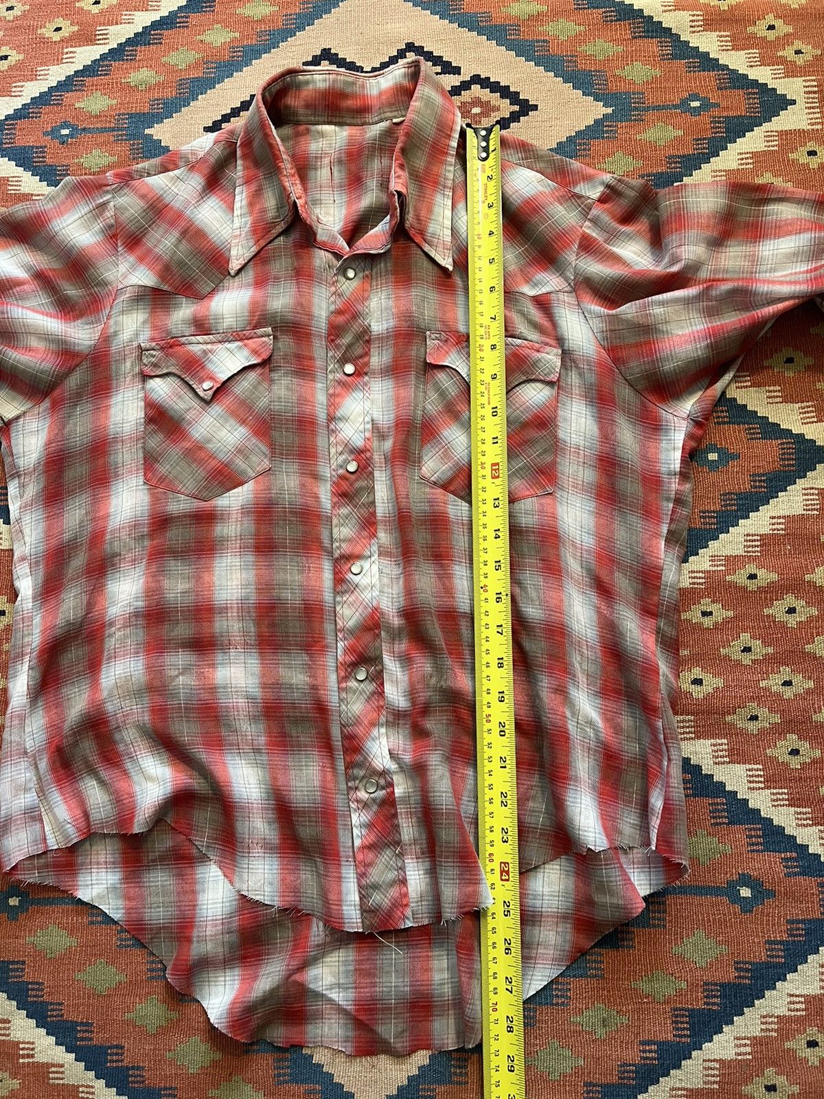 Japanese Brand Vintage cropped thrashed western Pearl snap shirt RARE Size US M / EU 48-50 / 2 - 11 Thumbnail