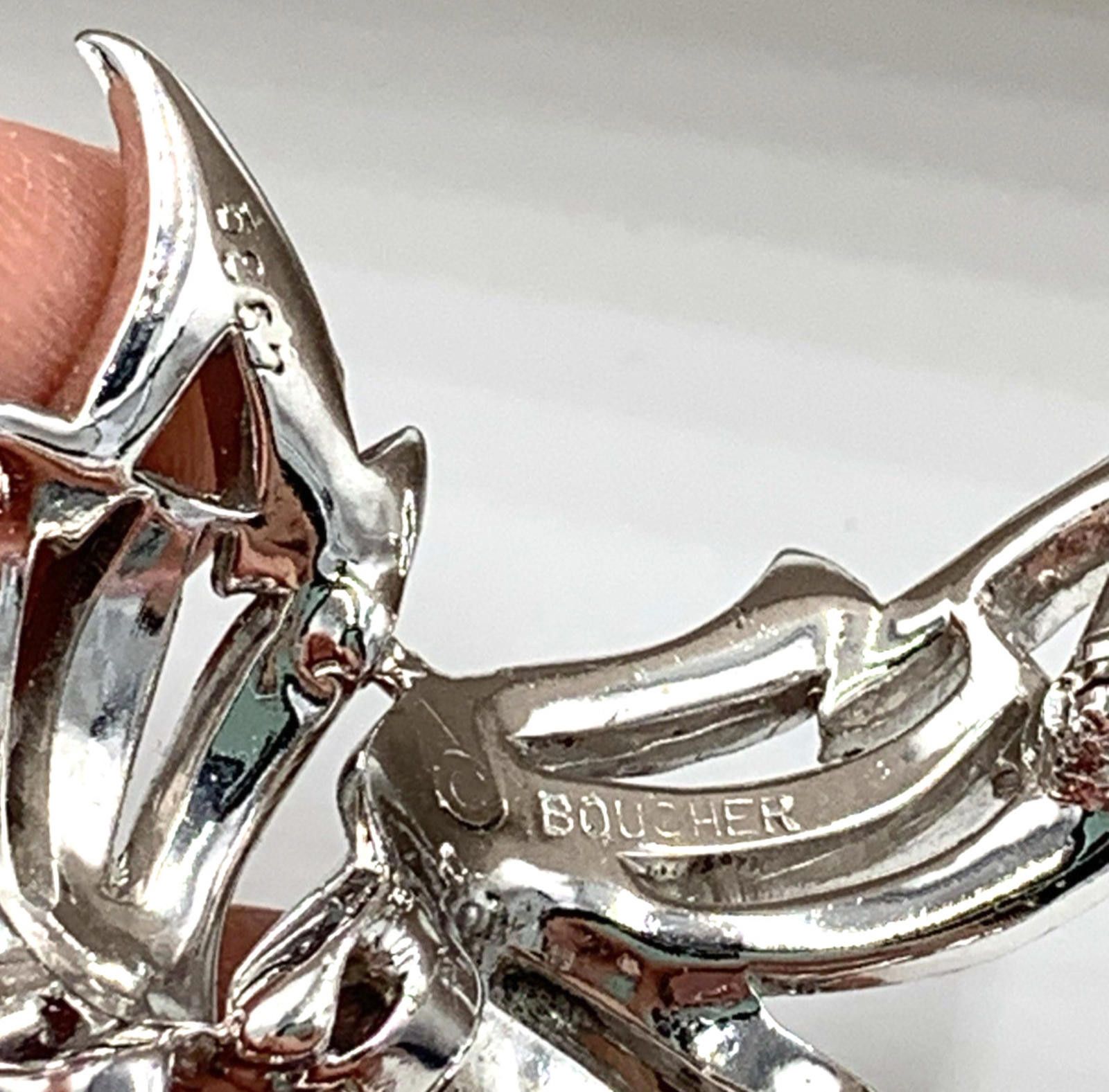 Other Marcel Boucher Rhodium Plated Clear Rhinestone Leaf Brooch Size ONE SIZE - 6 Thumbnail