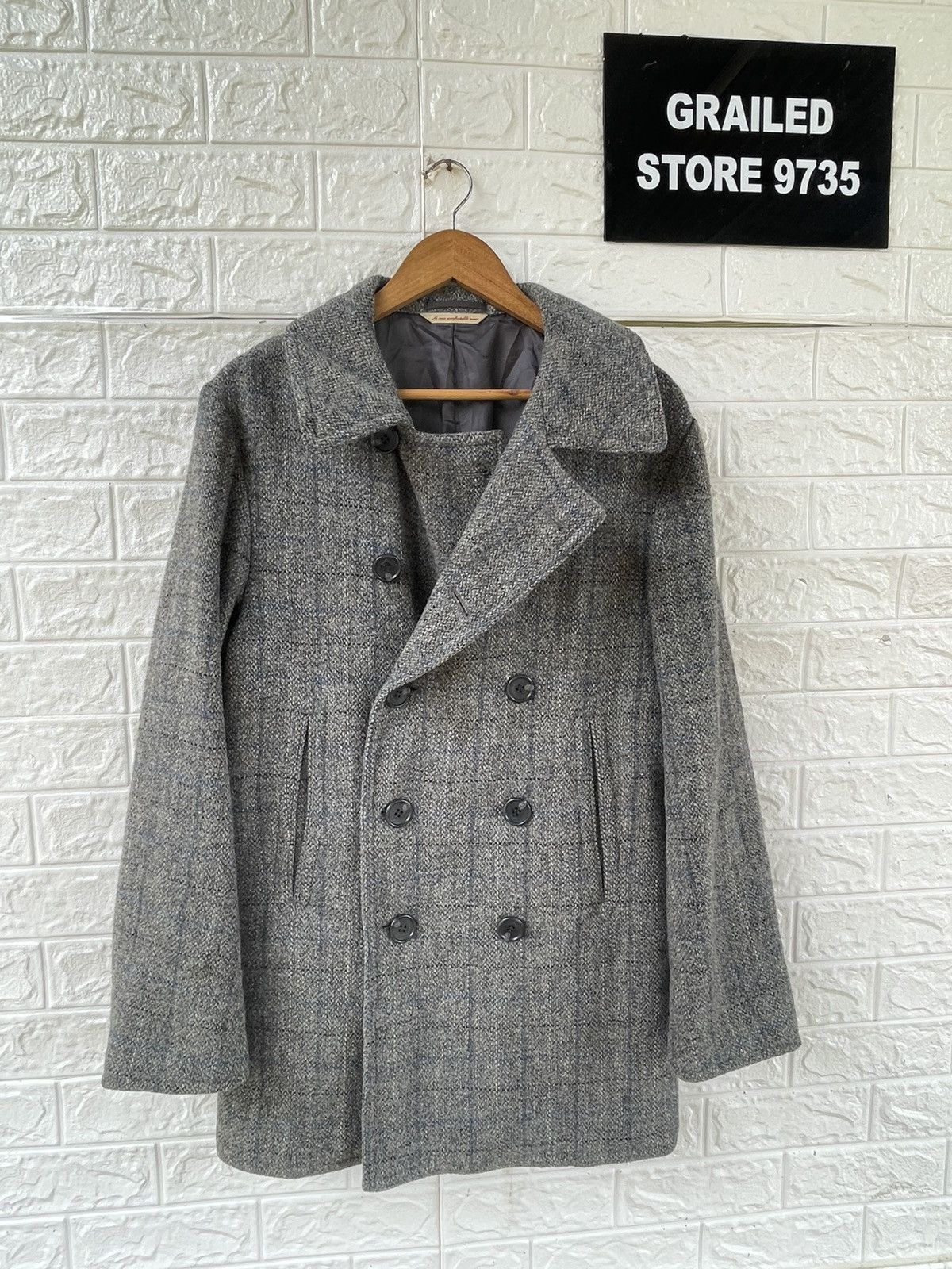 Harris Tweed × Japanese Brand × Vintage Vintage Harris Tweed Wool Coat Size US L / EU 52-54 / 3 - 6 Thumbnail