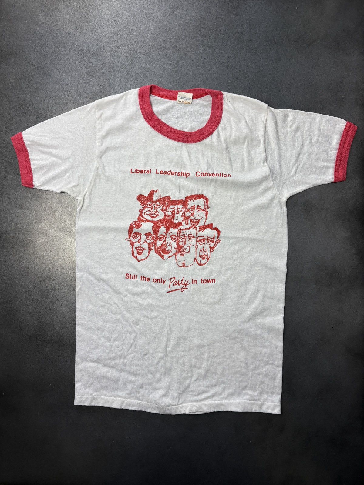 Vintage 1980s Ringer Tee True Vintage Political Liberal Party Tee Size US S / EU 44-46 / 1 - 1 Thumbnail