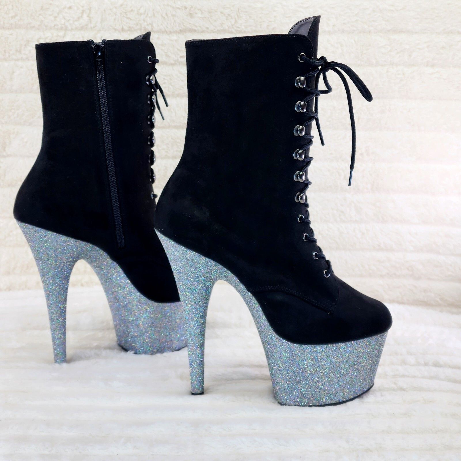 Other Adore 1020FSMG Black FS Hologram Glitter 7" High Heel Platfo Size US 11 / IT 41 - 1 Thumbnail