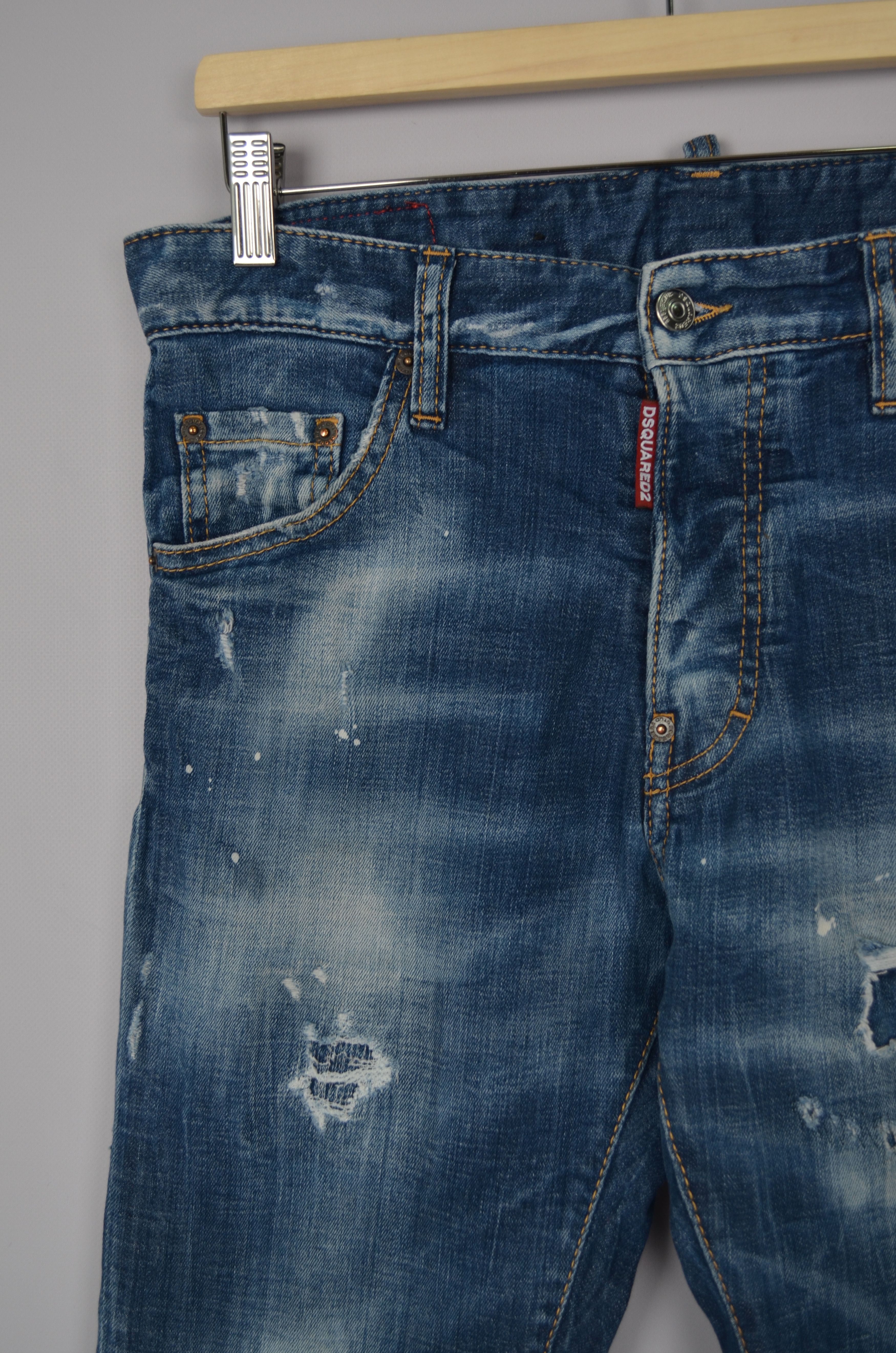 Dsquared2 Dsquared2 Cool Guy Blue Painted Distressed Slim Jeans W30 Size US 30 / EU 46 - 4 Thumbnail