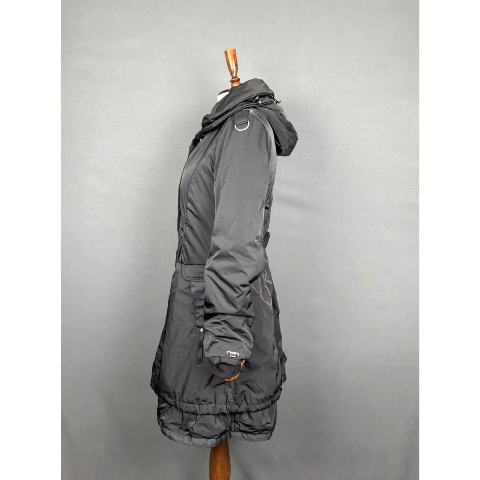 Vintage Girbaud Parka Jacket Women Long Black Polyester Zip Size 26 Coat Size 4XL / US 24-26 - 4 Thumbnail