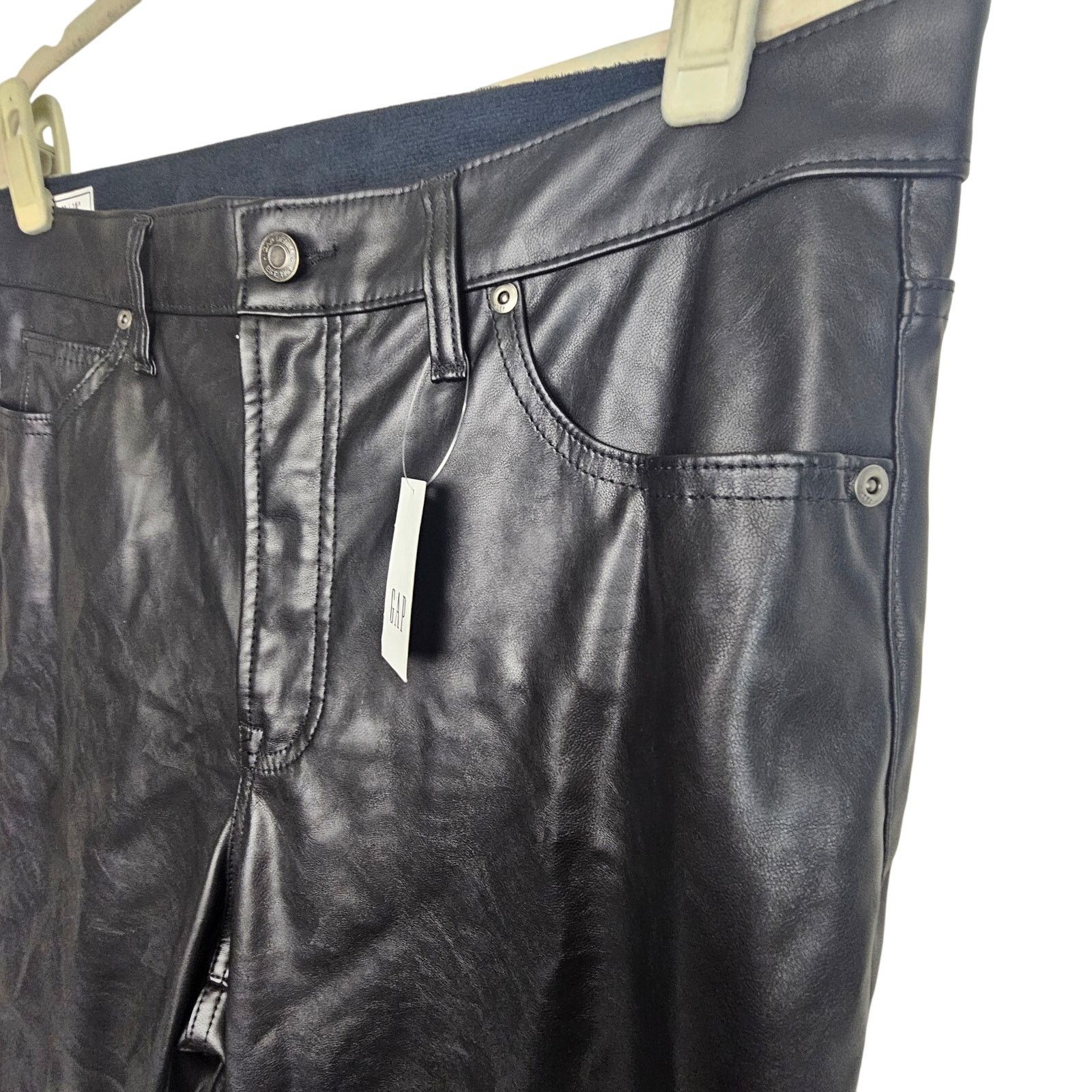 Gap GAP Womens Vintage Slim High Rise Faux Leather Retro Pants Size 36" / US 14 / IT 50 - 4 Thumbnail