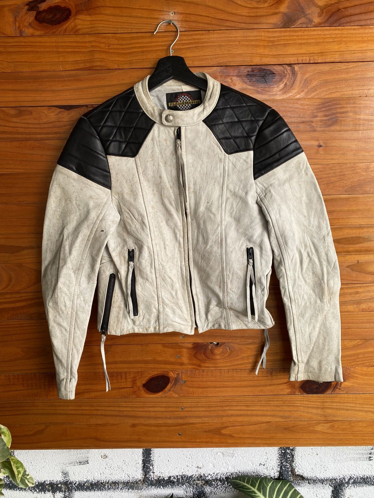 Vintage Rich Master Y2 Leather Motorcycle Cream Black Café Racer Size US S / EU 44-46 / 1 - 3 Thumbnail
