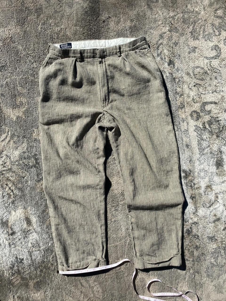 Polo Ralph Lauren Vintage Polo Ralph Lauren Cream Plaid Pleated Pants 30x34 Size US 30 / EU 46 - 6 Thumbnail