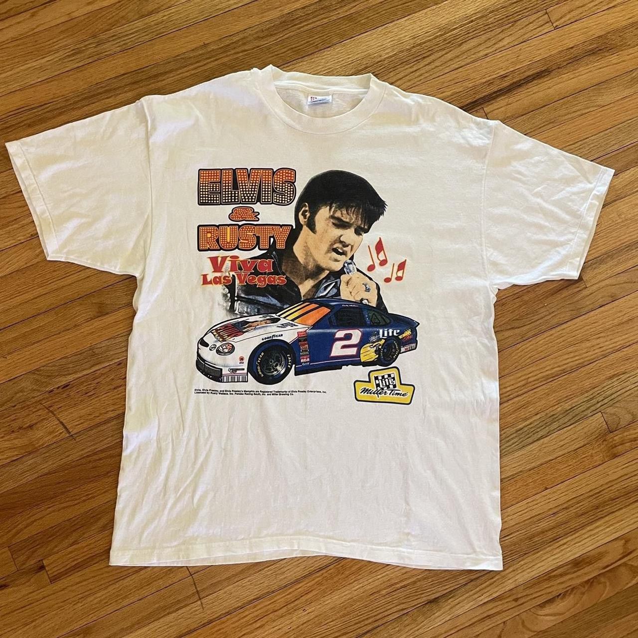 NASCAR Vintage 90’s Rusty Wallace X Elvis Presley NASCAR T-Shirt Size US XL / EU 56 / 4 - 1 Thumbnail
