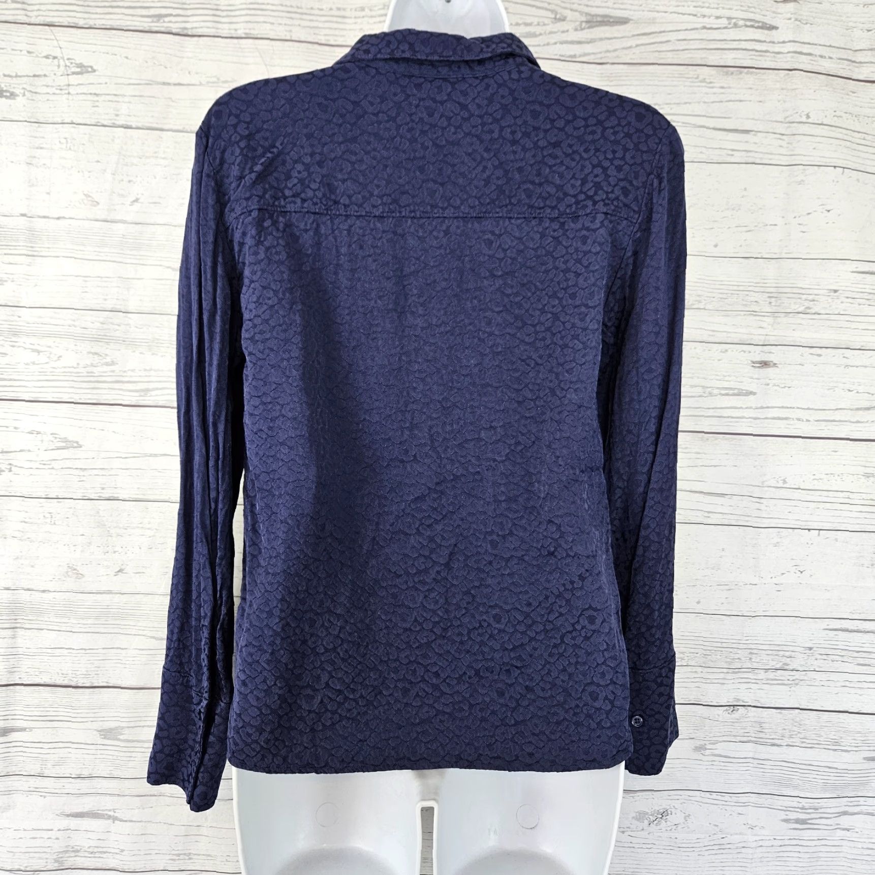 & Other Stories Stockholm Atelier & Other Stories Womens Button Front Top Sz 2 Blue Animal Print Size XS / US 0-2 / IT 36-38 - 3 Thumbnail