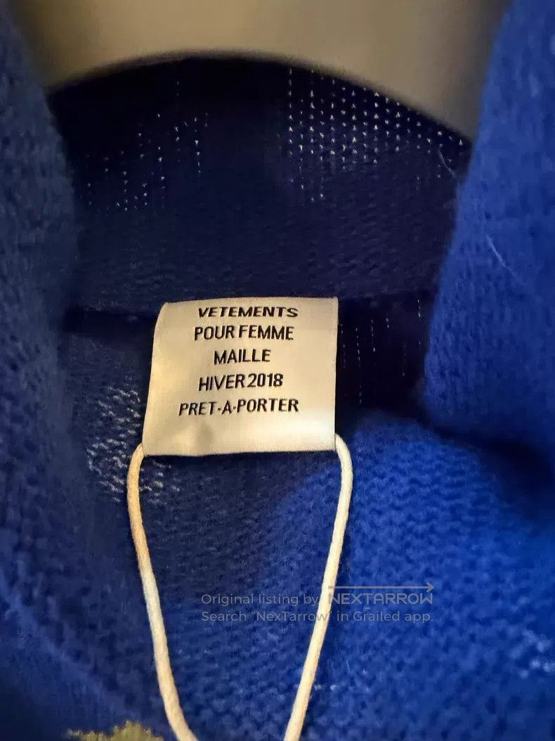 Vetements Vetements Blue High-Neck Ripped Knit Sweater Size US S / EU 44-46 / 1 - 3 Thumbnail