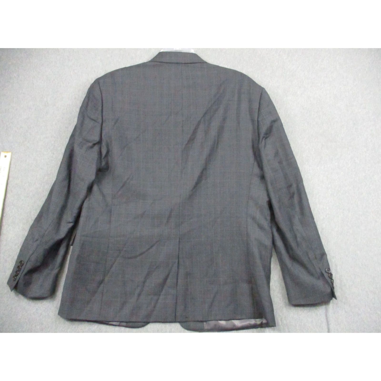 Ralph Lauren VINTAGE LAUREN RALPH LAUREN Wool Blazer 44R Gray Pinstripe Men Blazer Wool Notch Lapel 2-Button Single-Breasted Regular Fit Tweed Size 44R - 3 Thumbnail