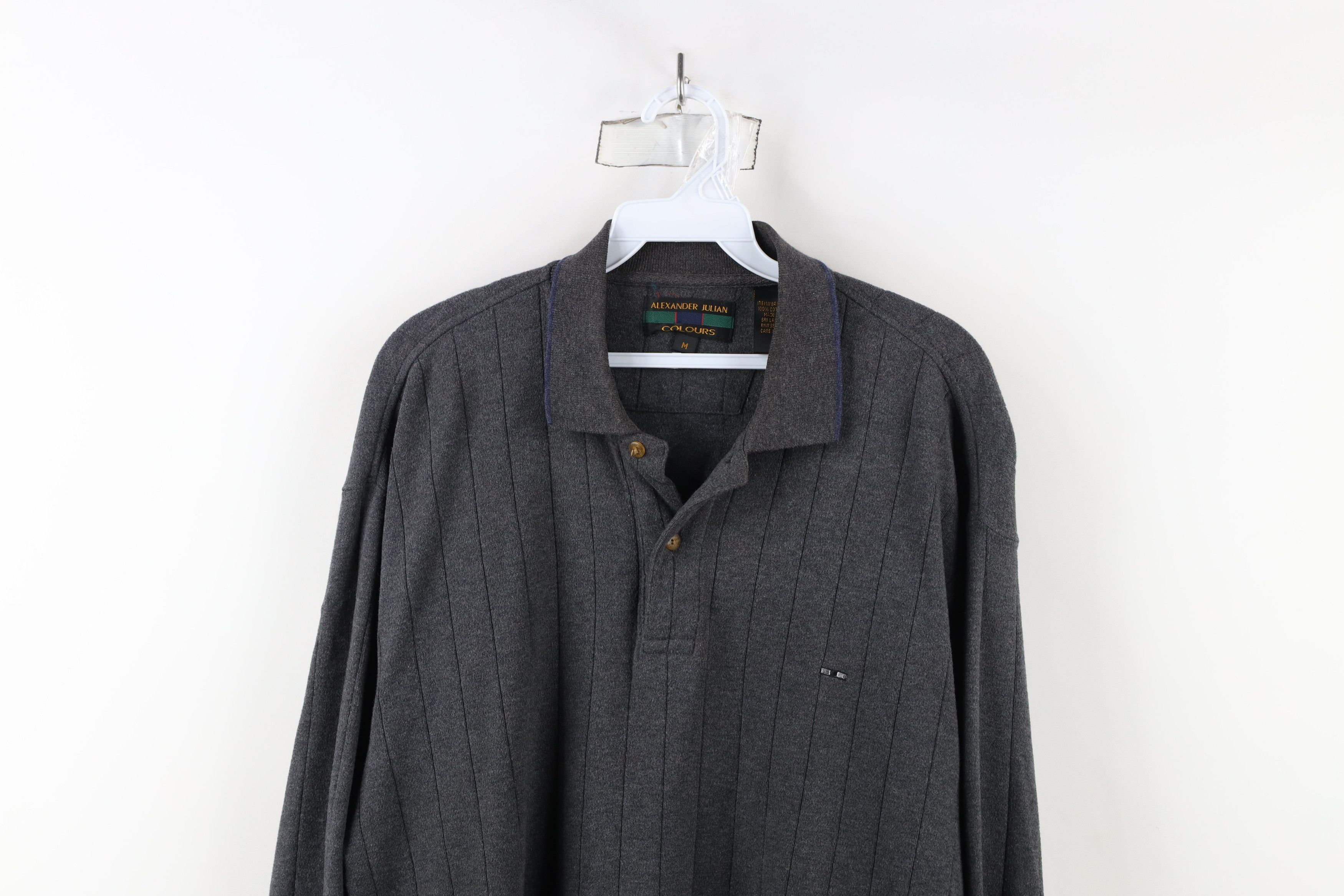 Vintage Vintage 90s Streetwear Striped Long Sleeve Rugby Polo Shirt Size US M / EU 48-50 / 2 - 2 Thumbnail