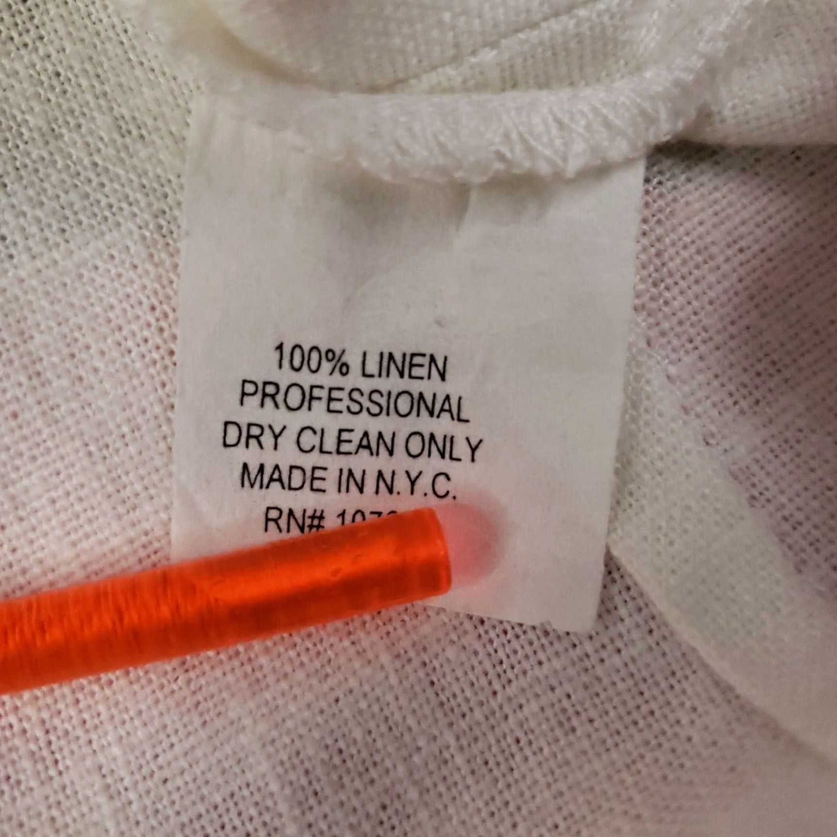 Alice + Olivia Alice + Olivia Shirt Womens Small White Pink V-Neck Linen Pullover Long Sleeve Size S / US 4 / IT 40 - 7 Thumbnail