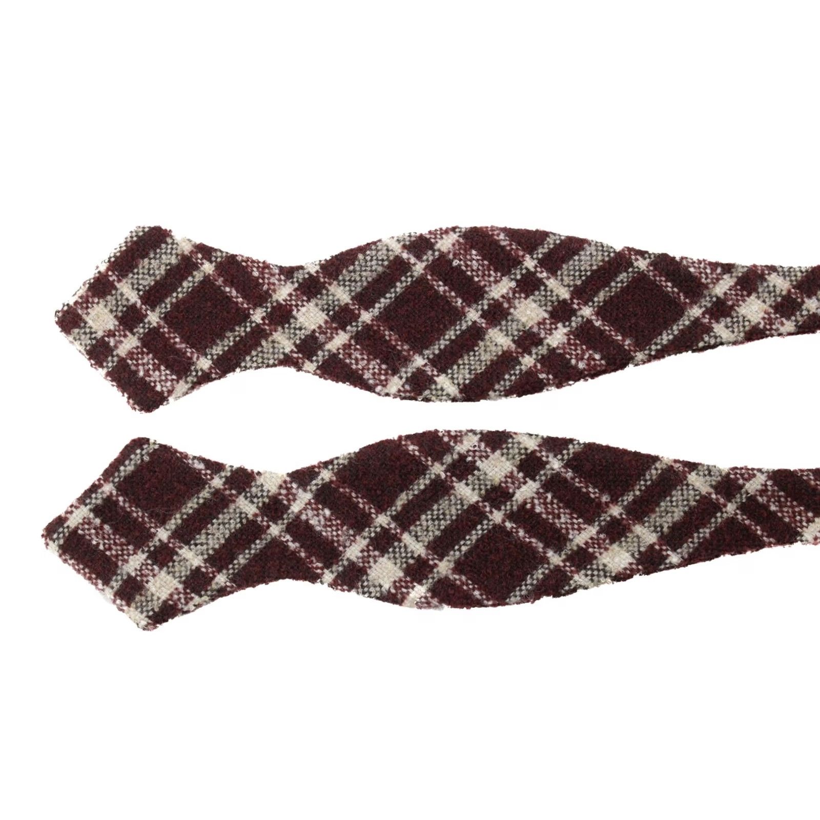 Suitsupply SUITSUPPLY Bow Tie Check Bordeaux Wool Blend Adjustable Classic Men's ONE SIZE Size ONE SIZE - 2 Thumbnail