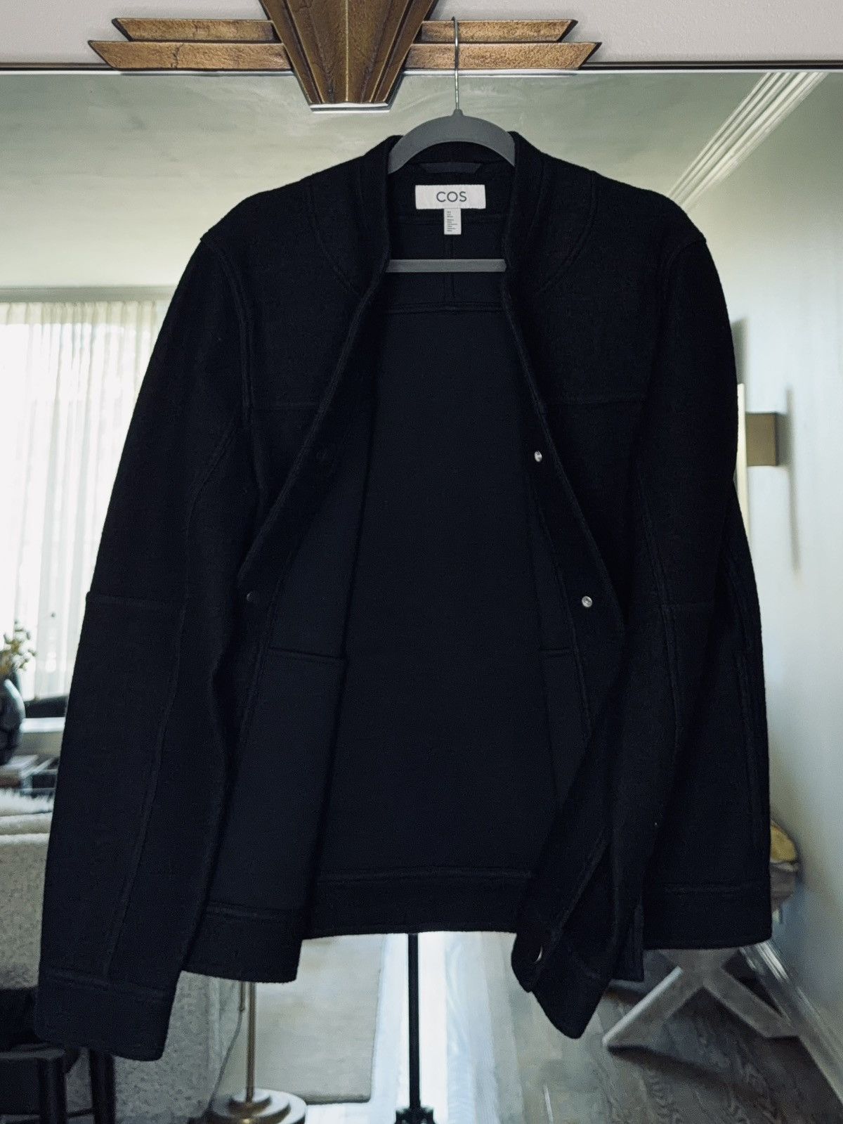 Cos COS Black Wool Bomber Jacket Size US S / EU 44-46 / 1 - 4 Thumbnail
