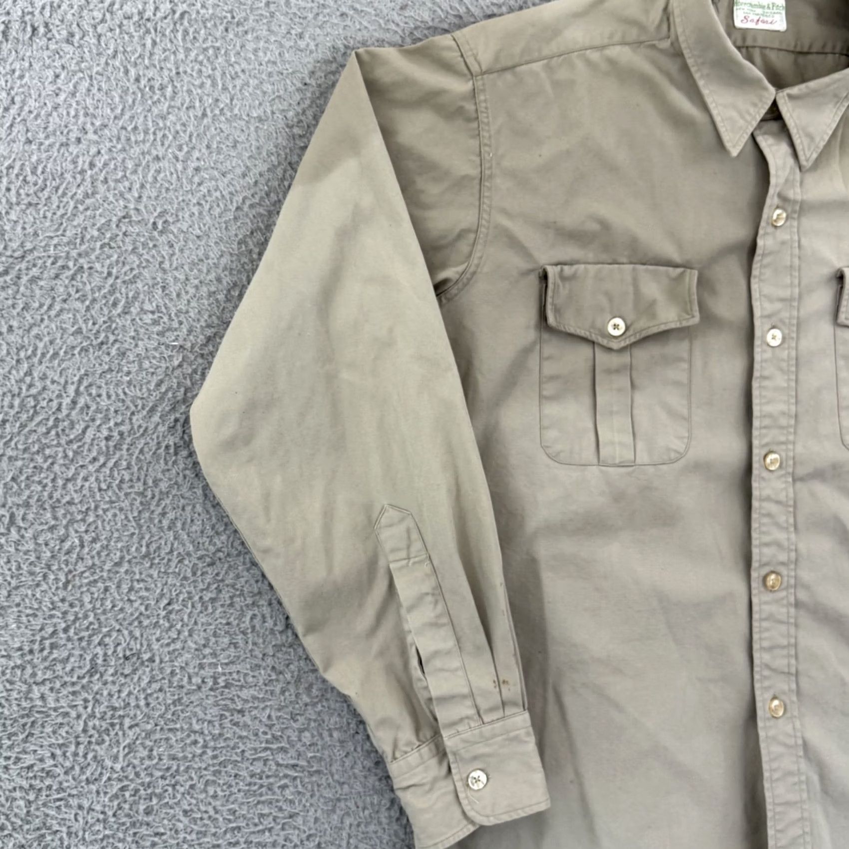 Abercrombie & Fitch VINTAGE Abercrombie & Fitch Safari Shirt Mens L Beige Long Sleeve 50s USA Cotton Button-Up Casual Workwear 50s Retro Classic Outdoors Hipster Size US L / EU 52-54 / 3 - 4 Thumbnail