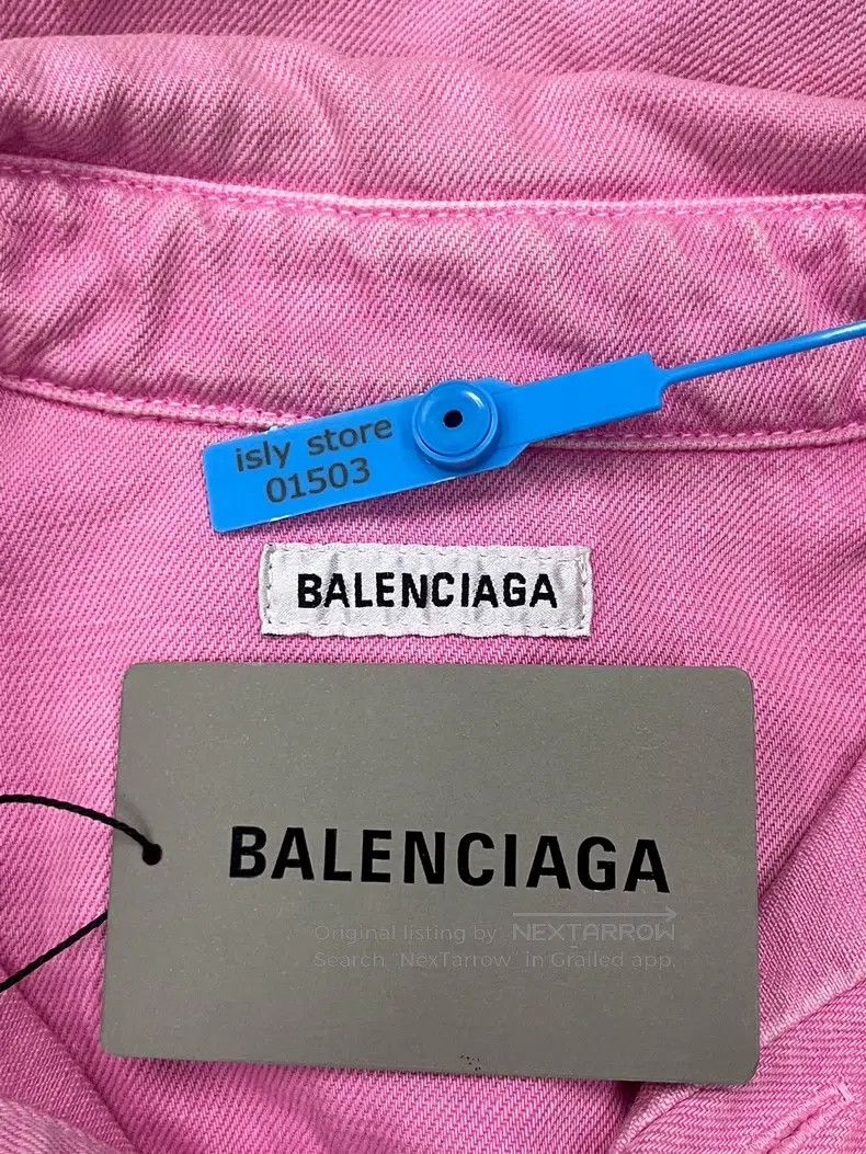 Balenciaga Balenciaga Solid color reverse logo letter printed denim j Size XXS / US 00 / IT 34 - 4 Thumbnail