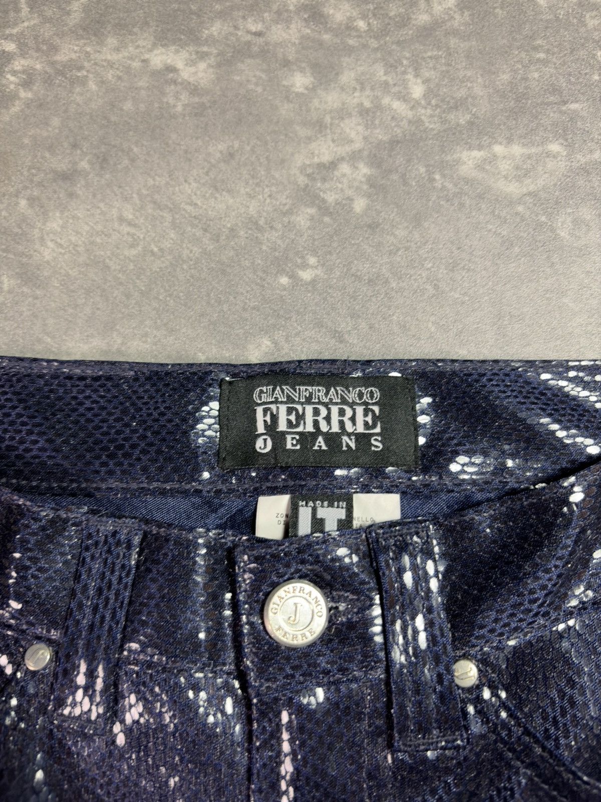 Gianfranco Ferre DSWT Blue Glitter Loose Light Trousers Pants 27 Rare Size 27" / US 4 / IT 40 - 9 Thumbnail