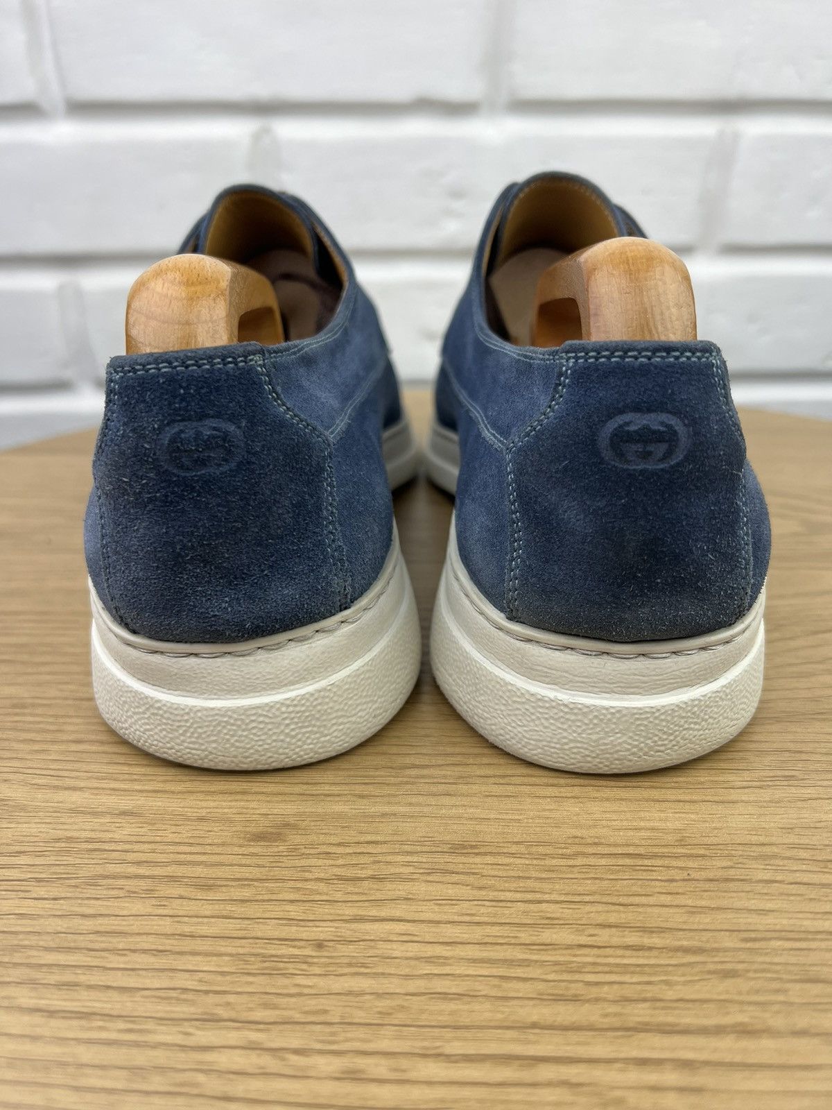 Gucci GUCCI Derby Suede Shoes Lace-up GG Logo Blue Men’s Size US 9.5 / EU 42-43 - 9 Thumbnail