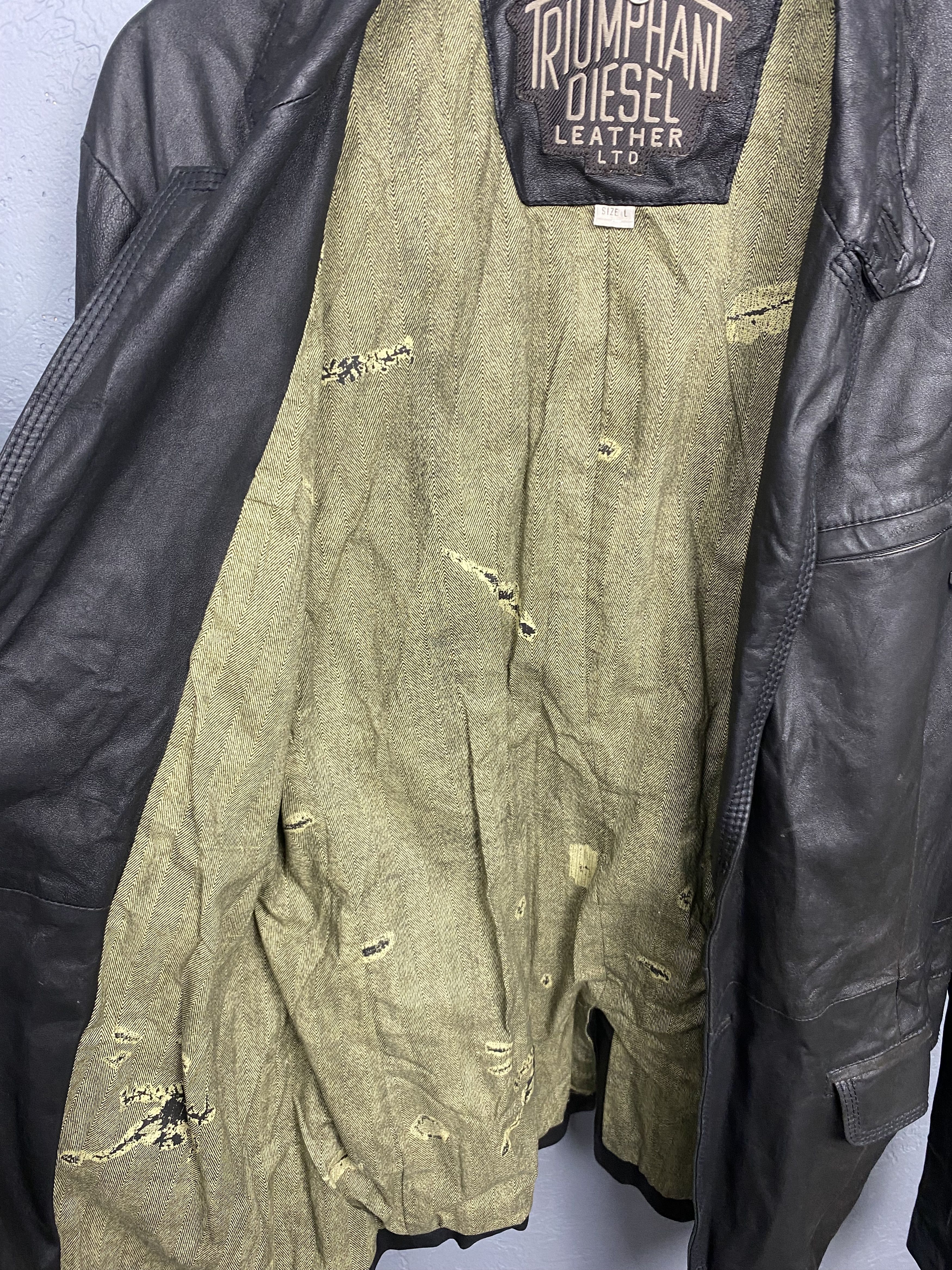 Diesel Diesel Triumphant Ltd. Men's Jacket Leather Moto Coat Blazer Size US L / EU 52-54 / 3 - 4 Thumbnail
