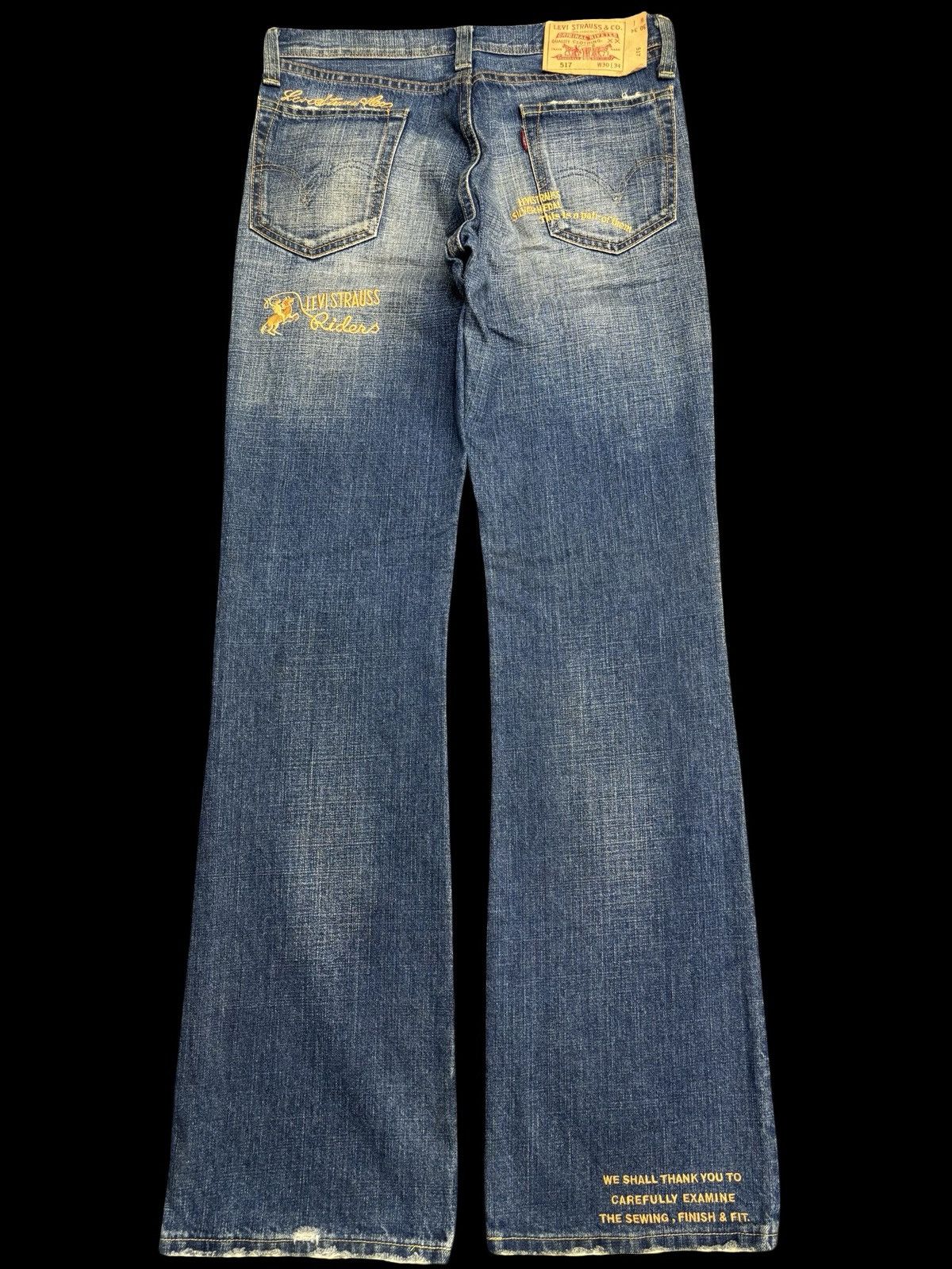 Levi's 💥Archival Flare💥Levis 517 Embroidery Denim F597 Size US 31 - 2 Thumbnail
