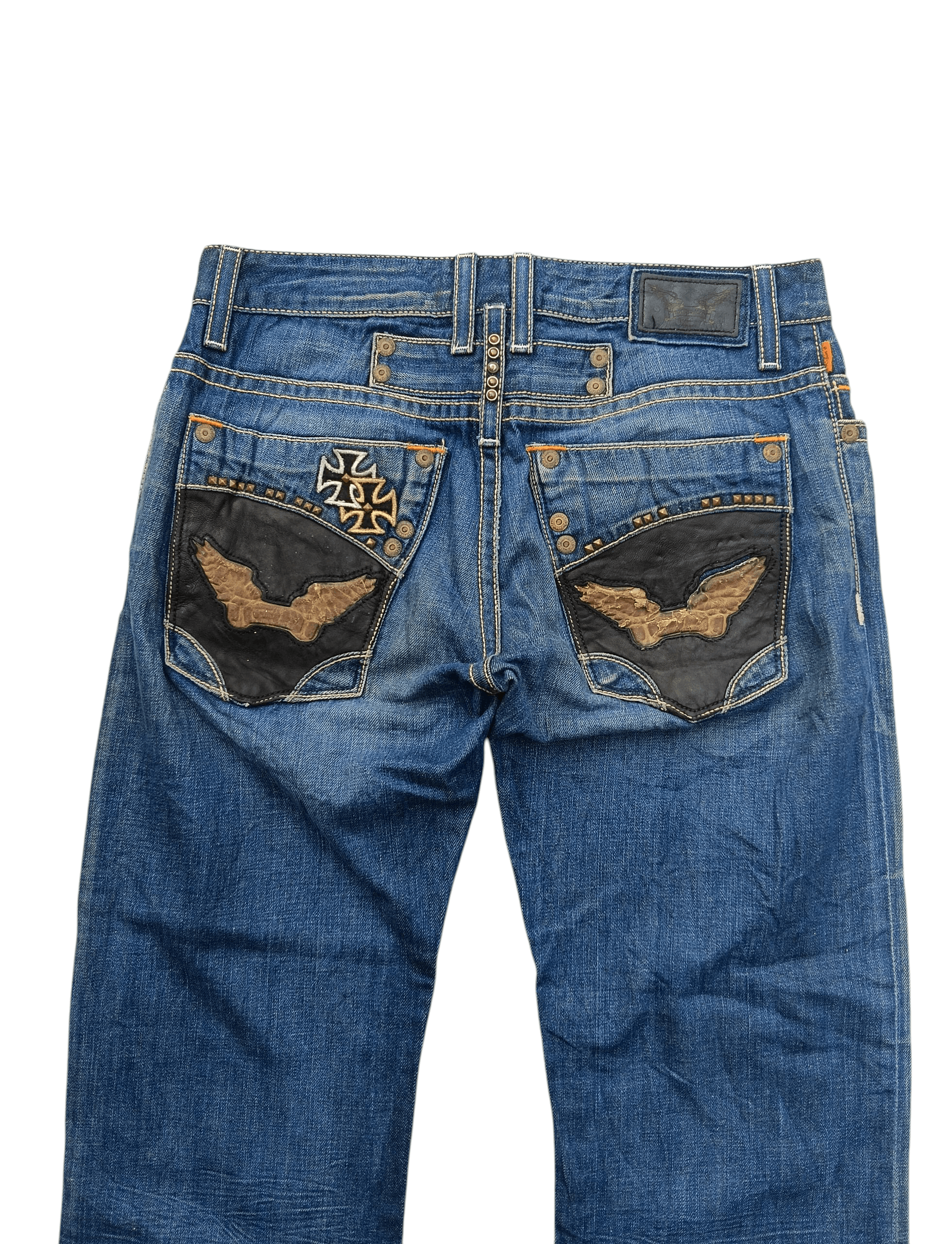 Robins Jeans Robins Jeans Studded Cross Embroidery Claw Mark Jeans Size US 32 / EU 48 - 4 Thumbnail
