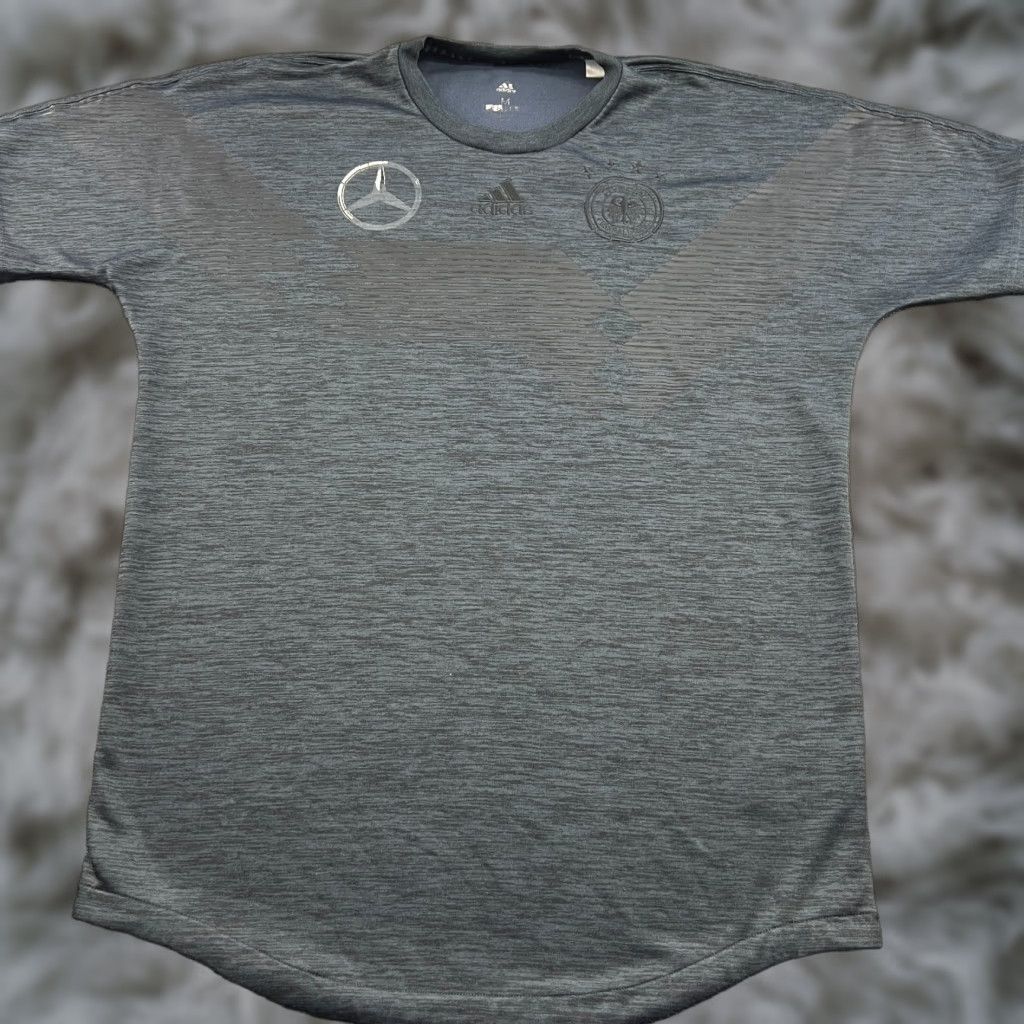 Adidas RARE Germany Mercedes Benz Football Jersey Mens Medium Gray adidas CW1372 Shirt Short Sleeve Pullover Moisture Wicking Quick Dry Sports Soccer Size US M / EU 48-50 / 2 - 1 Thumbnail