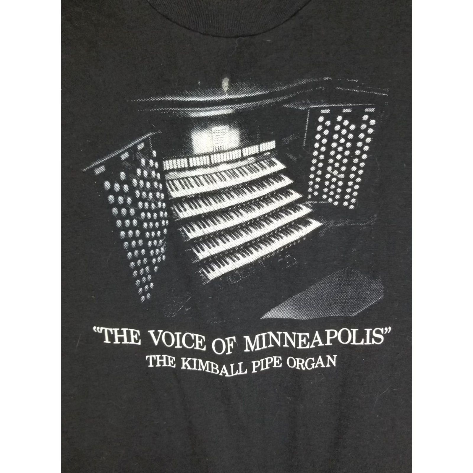 Vintage VINTAGE THE VOICE OF MINNEAPOLIS THE KIMBALL PIPE ORGAN T-SHIRT XLARGE Shirt Mens Black Cotton Logo 80s 90s Rock Concert Merch Size US XL / EU 56 / 4 - 2 Thumbnail