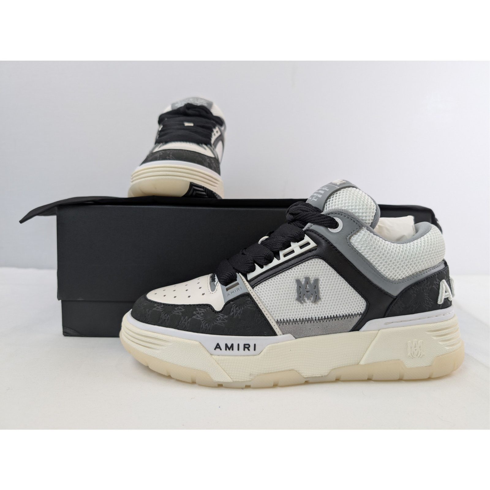 Amiri o1rshd1 MA-1 Quad Debossed Nubuck Sneakers in Black Size US 10 / EU 43 - 21 Thumbnail