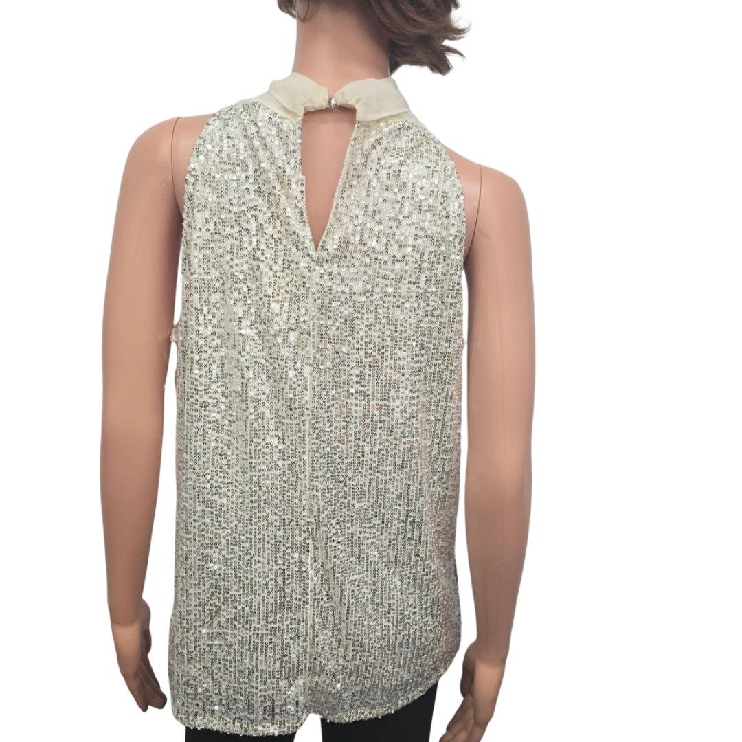 Calvin Klein NWT Calvin Klein Sequin Top Blouse Sleeveless Tie Front M Size M / US 6-8 / IT 42-44 - 8 Thumbnail